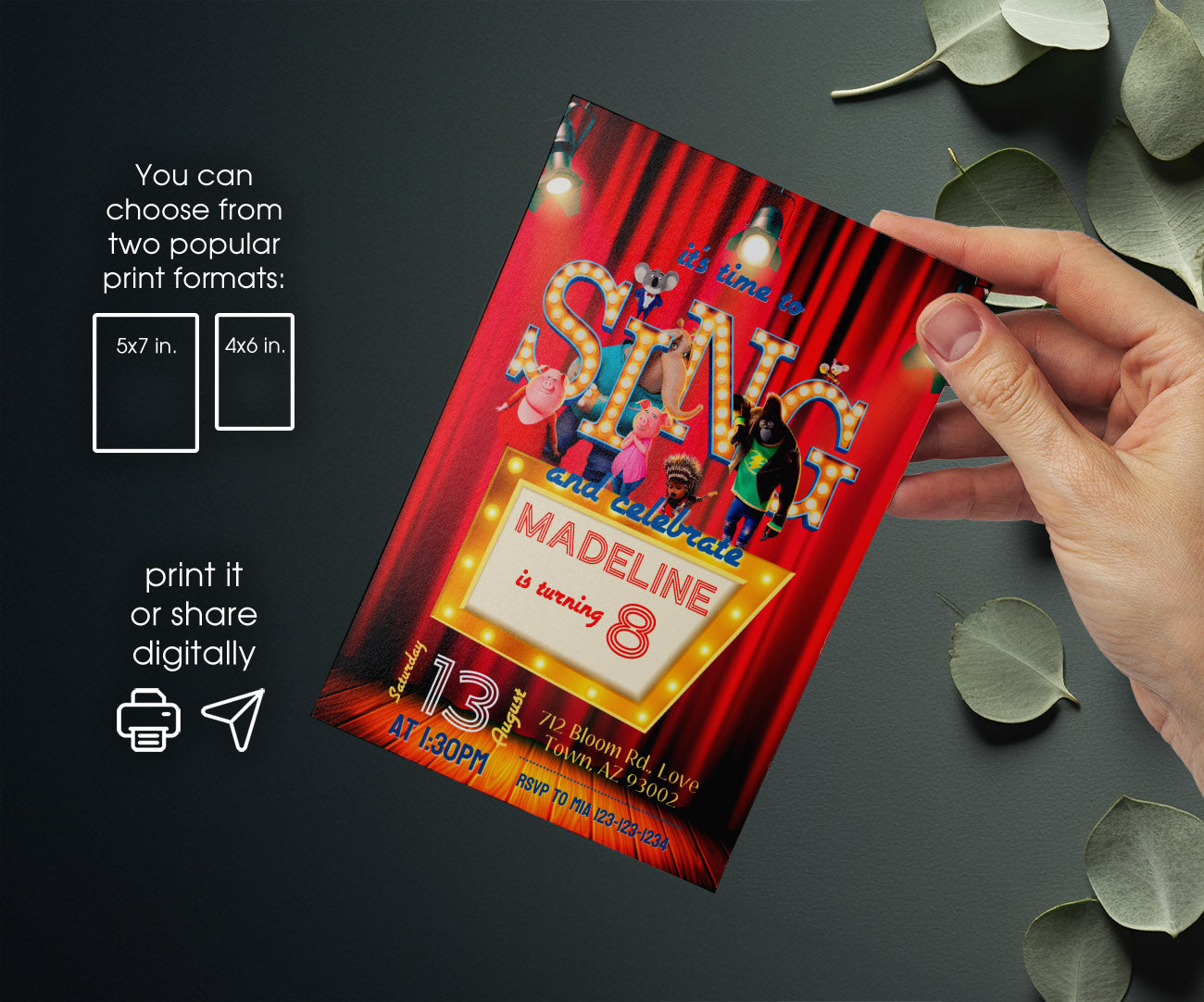 Sing Two Karaoke customizable invitation template | Share or Print | JK126