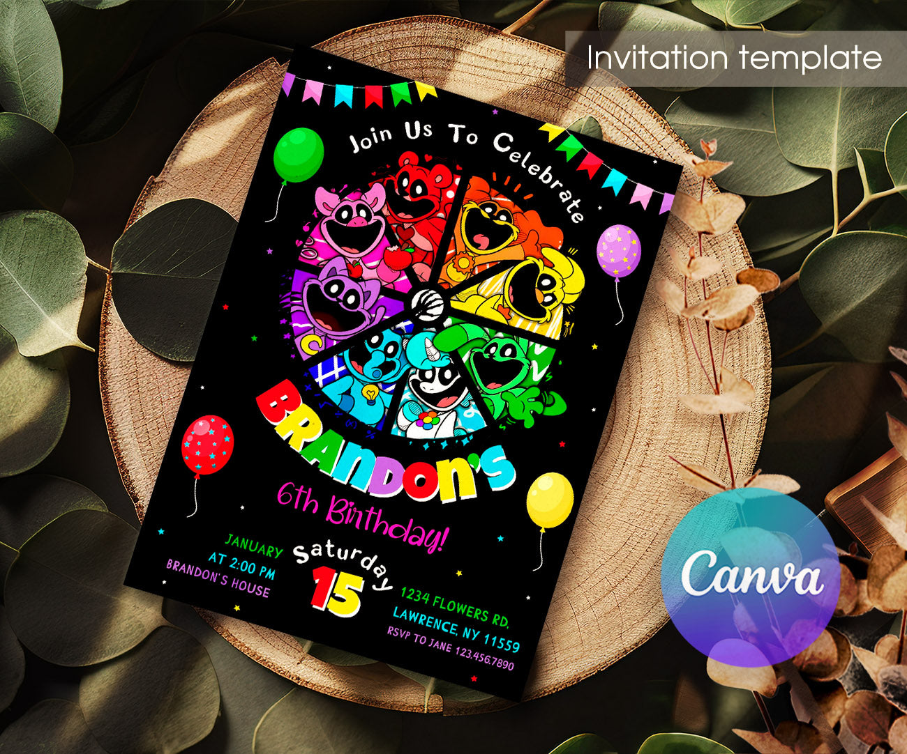 Smiling Critters customizable invitation template | Share or Print | PL710