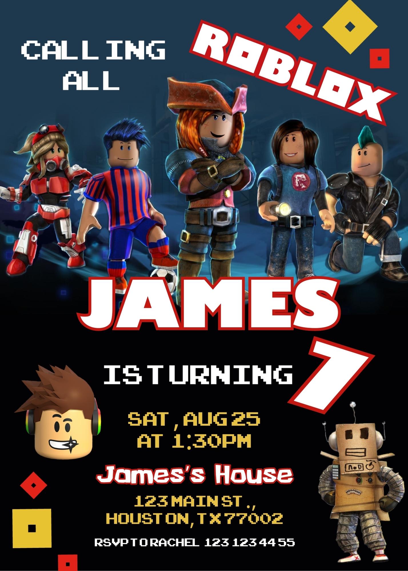 Roblox Gamer customizable invitation template | Share or Print | KQ267