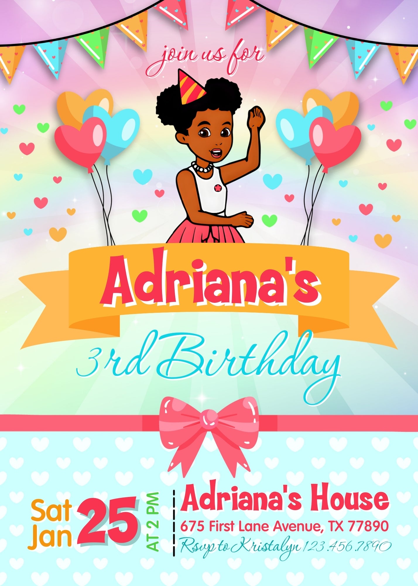 Gracie's Corner Music customizable invitation template | Share or Print | girl | XL751