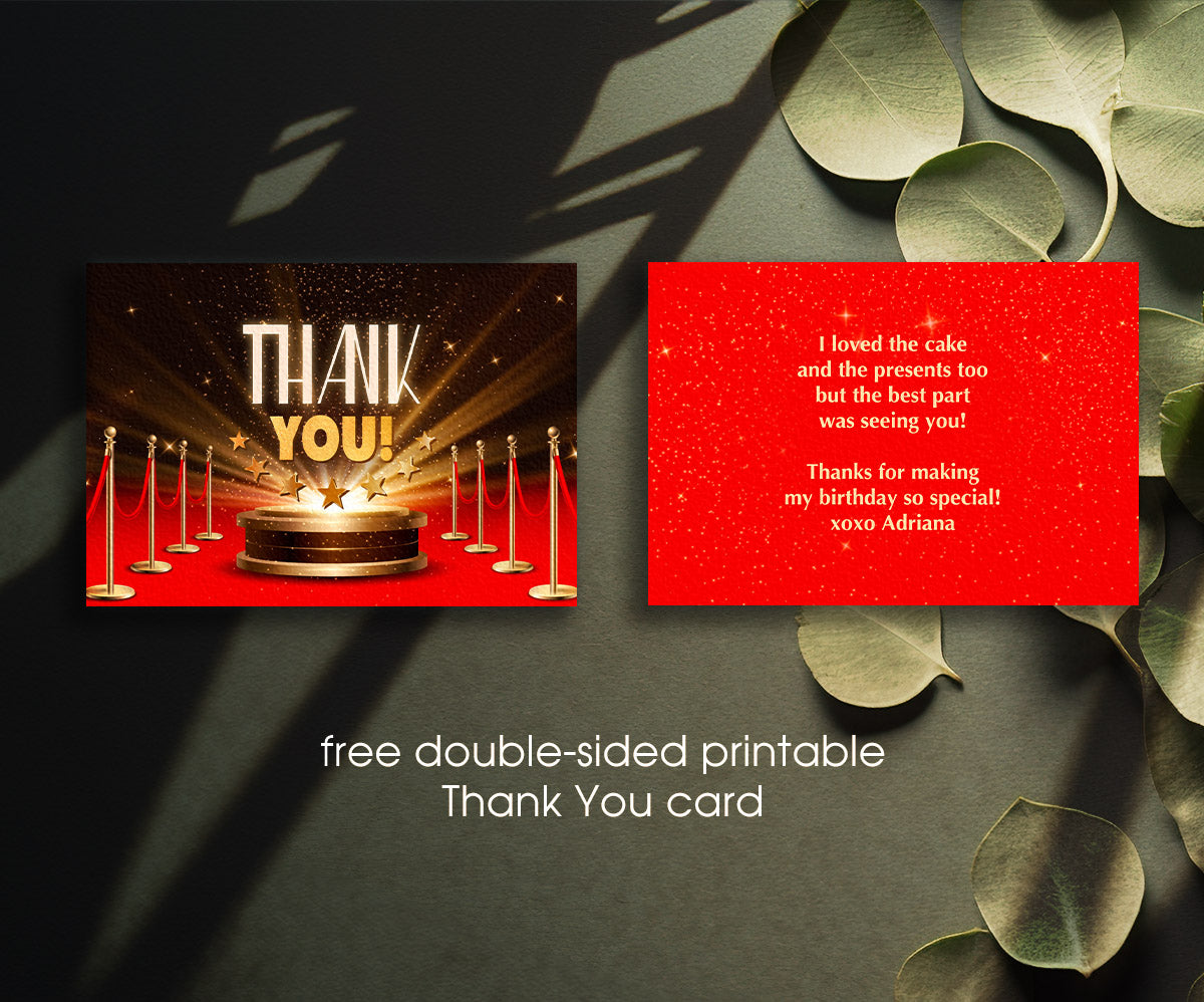 Hollywood Movie Party customizable invitation template | Share or Print | PN120
