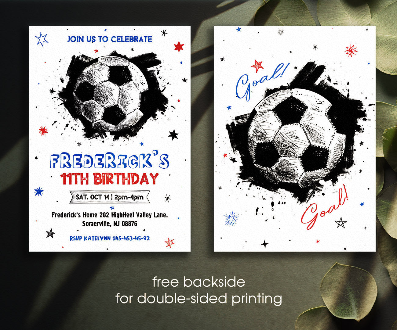 Soccer Champion League FC customizable invitation template | Share or Print | boy | NK135