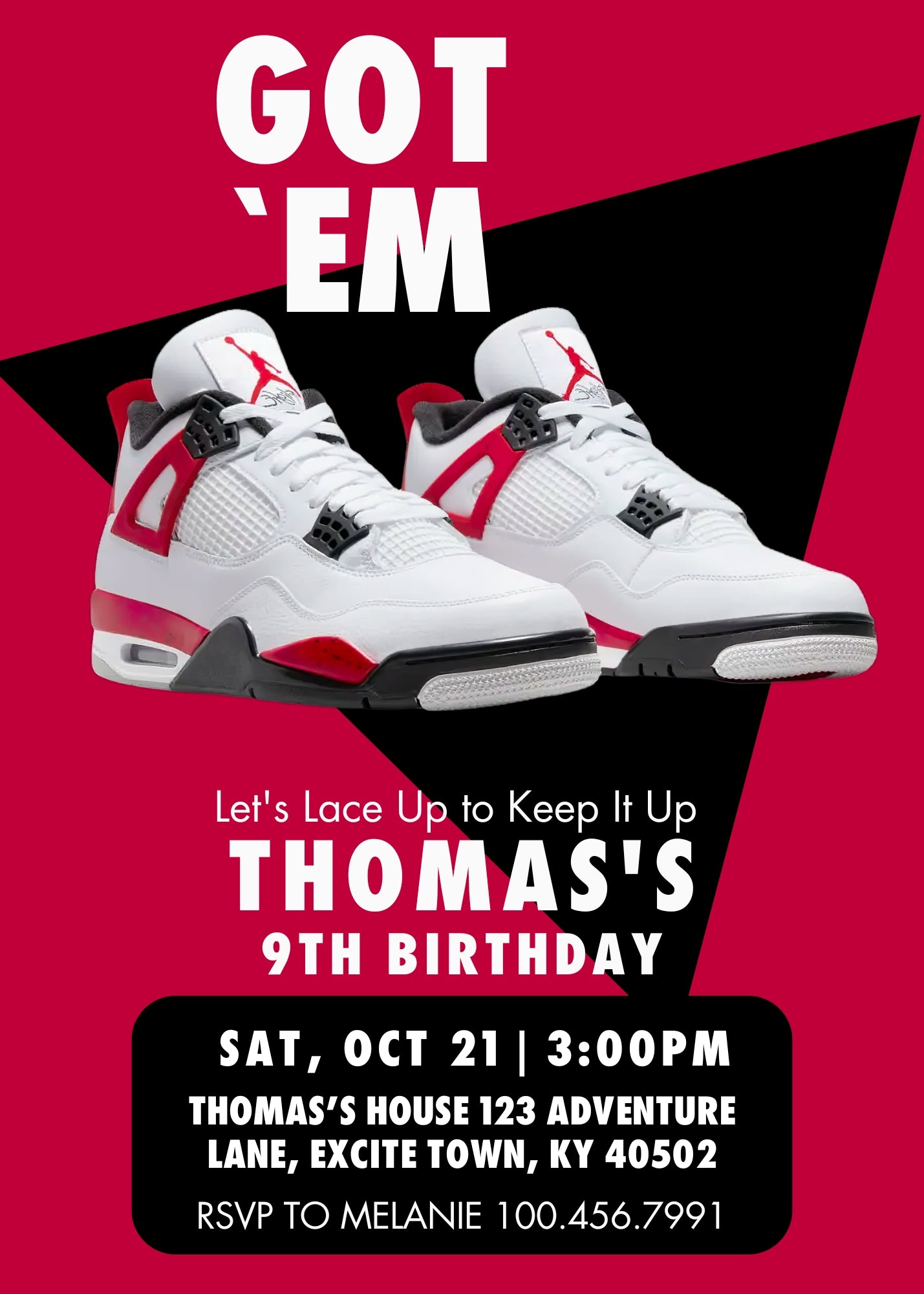 Sneaker Ball Air Jordan Nike customizable invitation template | Share or Print | UV988