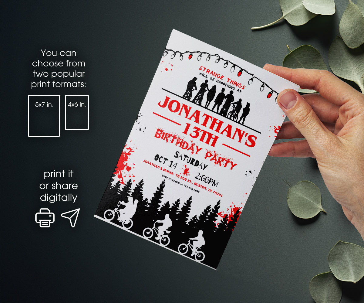 Stranger Things customizable invitation template | Share or Print | CD081