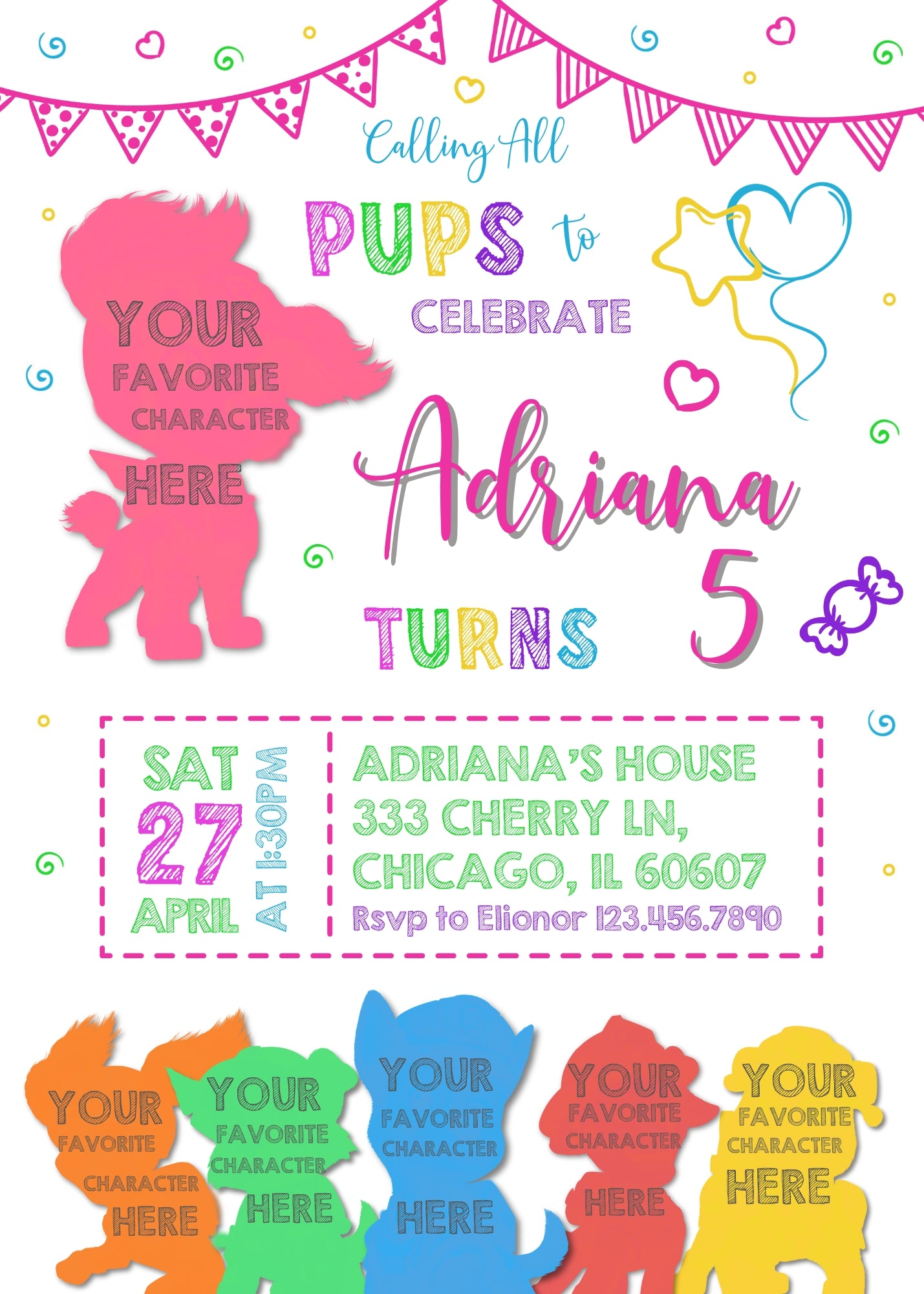 PAW Patrol customizable invitation template | Share or Print | PL801