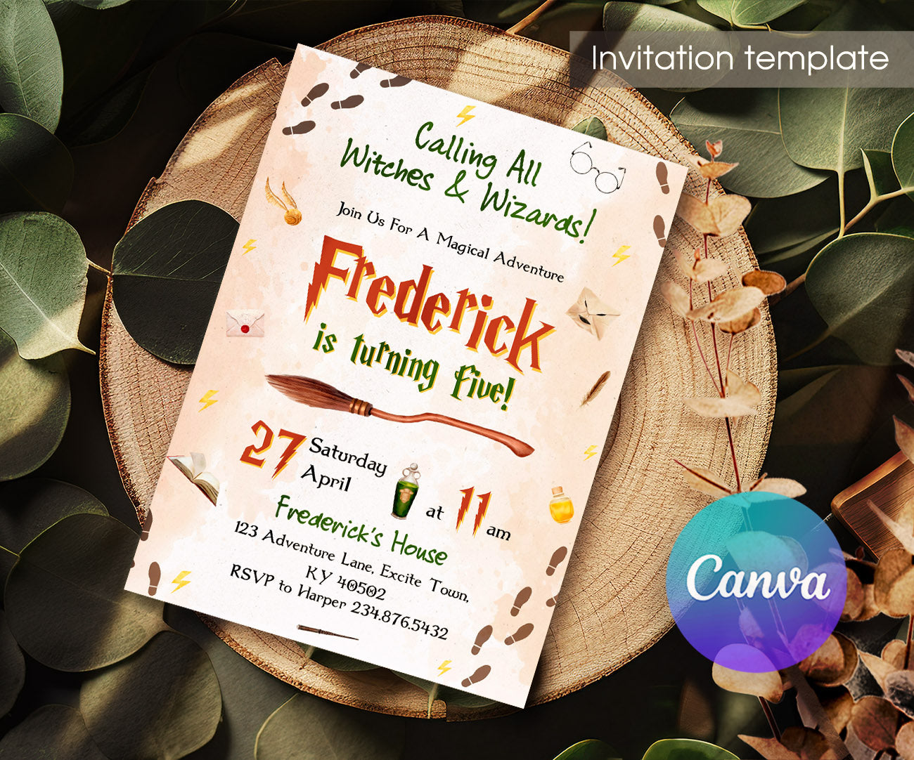 Harry Potter customizable invitation template | Share or Print | FD965