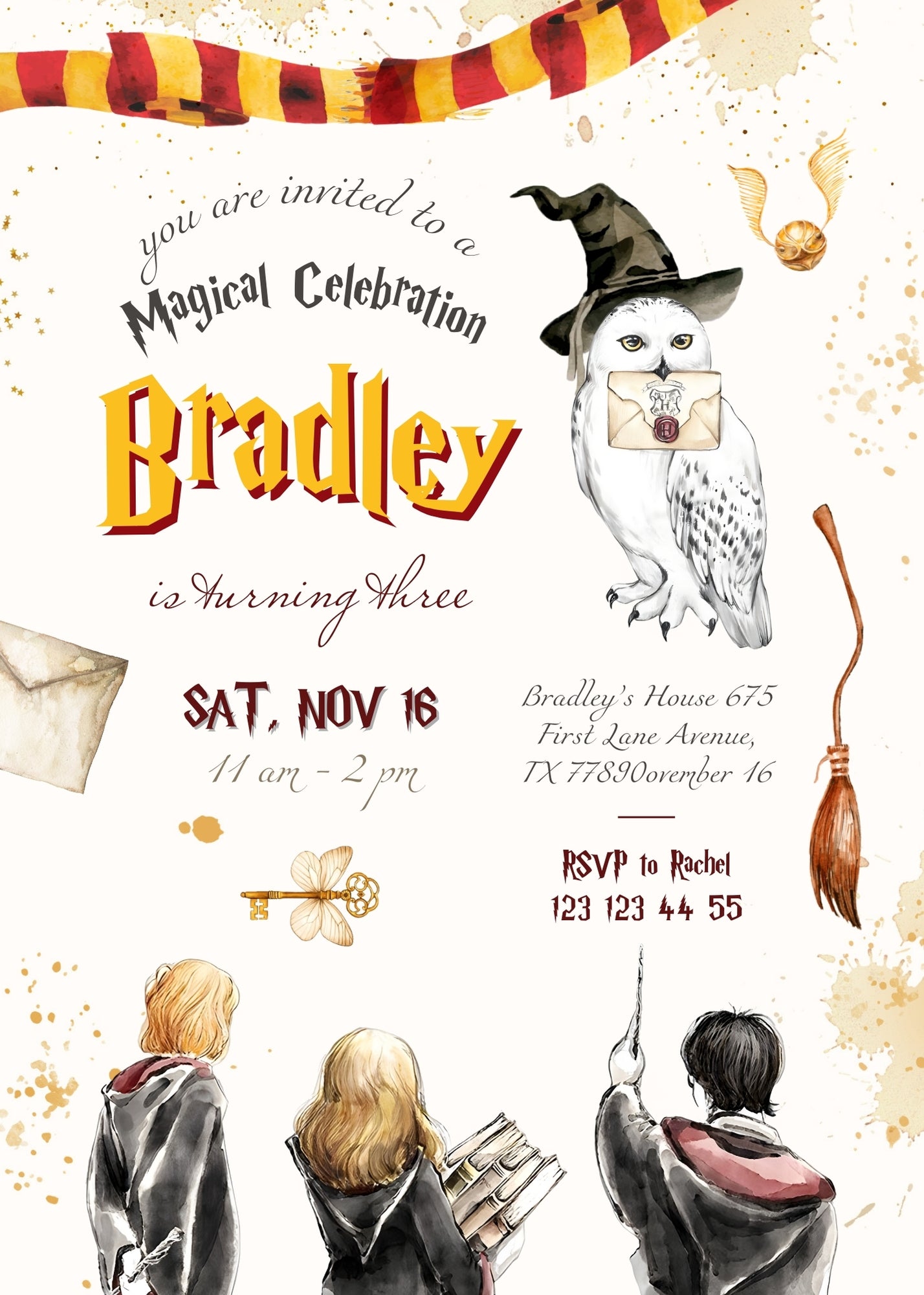 Harry Potter customizable invitation template | Share or Print | DR896