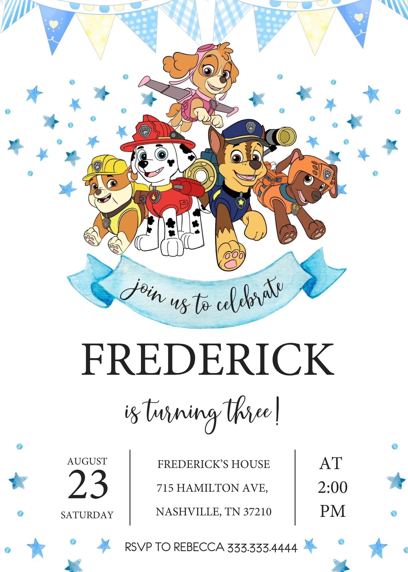 PAW Patrol customizable invitation template | Share or Print | IP795