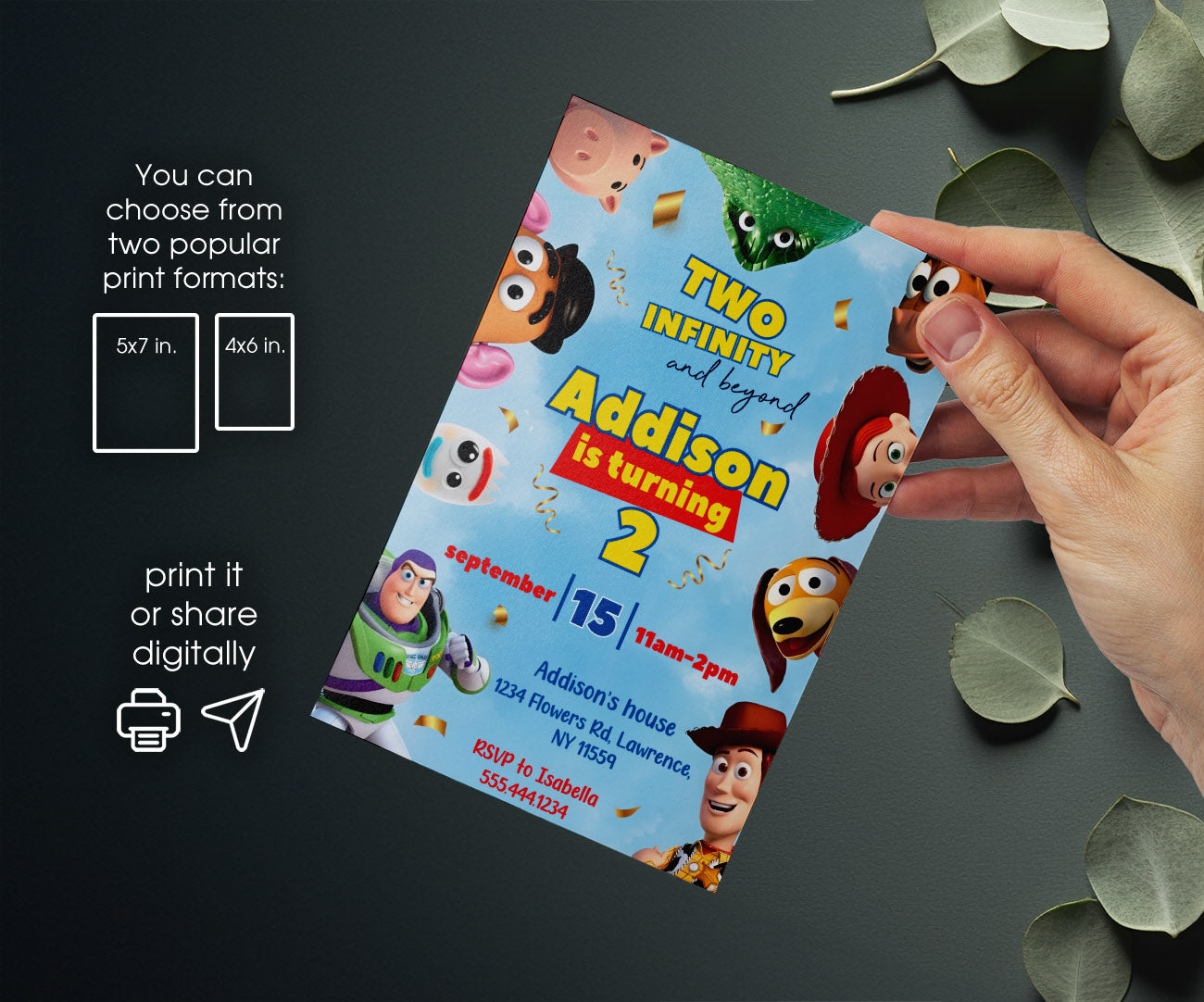 Toy Story Woody customizable invitation template | Share or Print | KD796