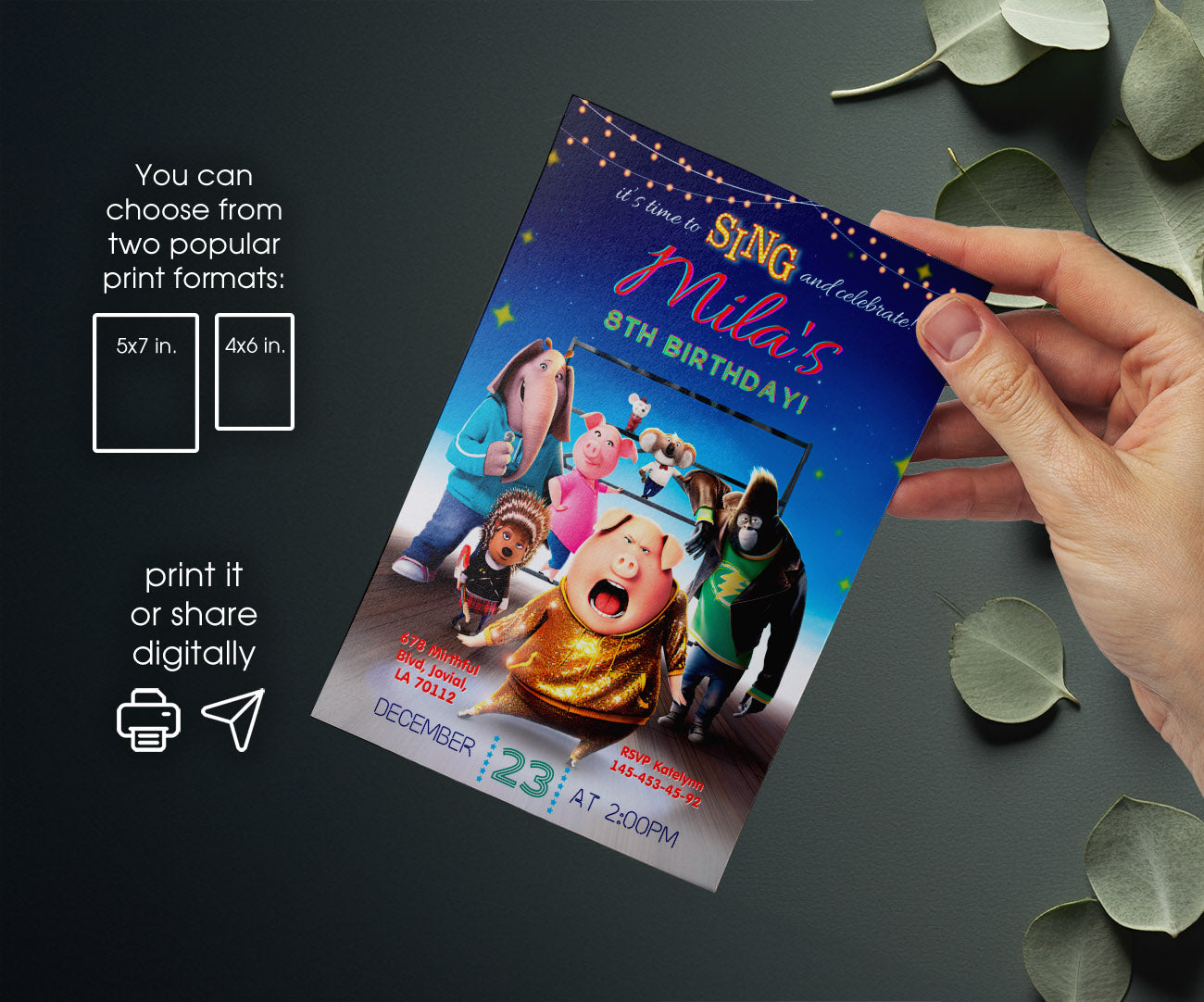 Sing Two Karaoke customizable invitation template | Share or Print | NE717