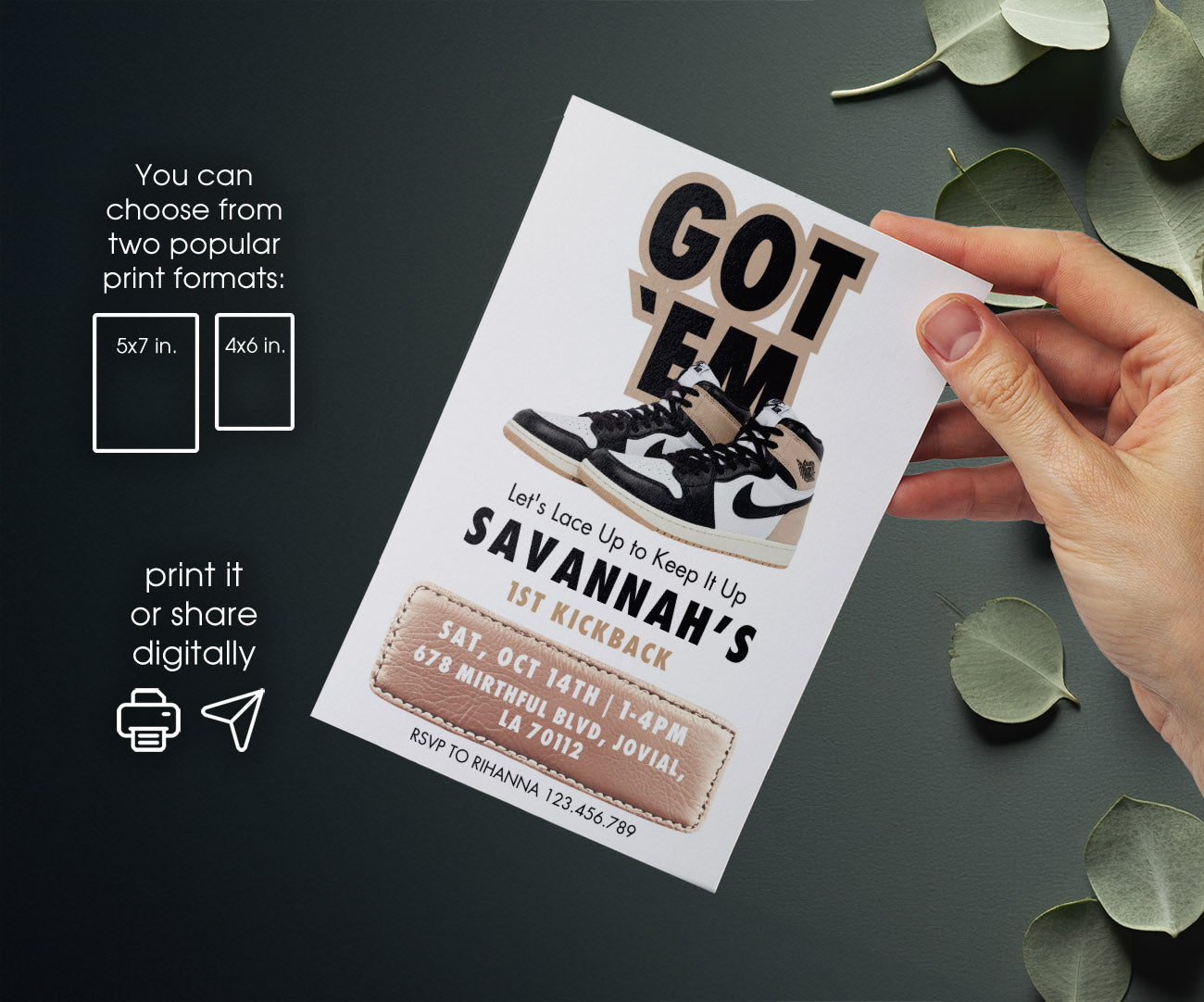 Sneaker Ball Air Jordan Nike customizable invitation template | Share or Print | OO772