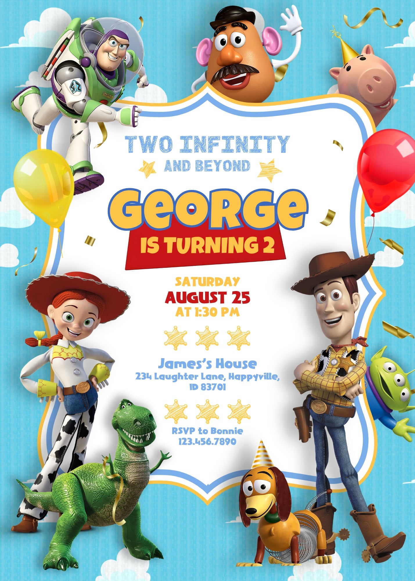 Toy Story Woody customizable invitation template | Share or Print | JA931