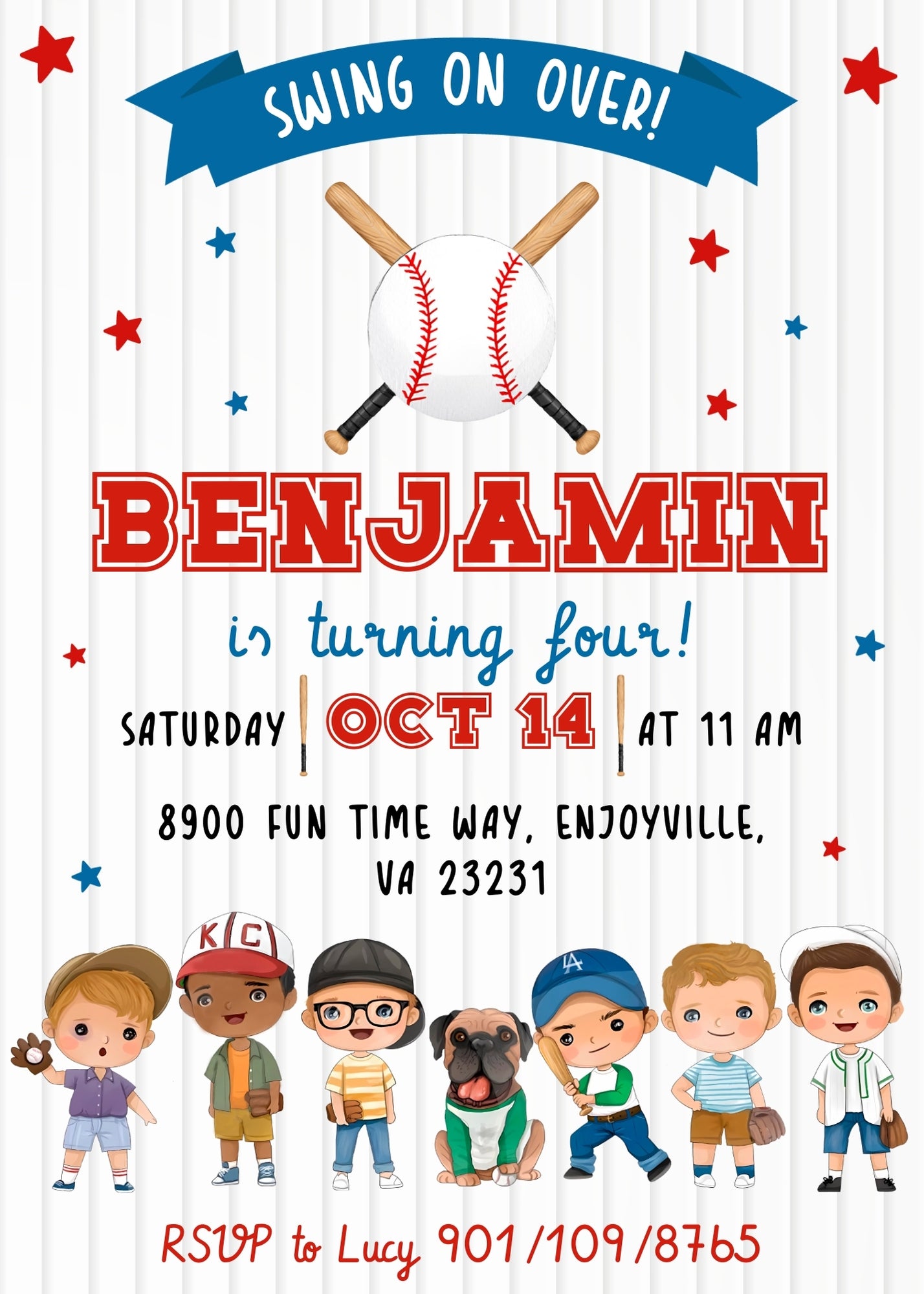 Baseball MLB Sport customizable invitation template | Share or Print | LG493