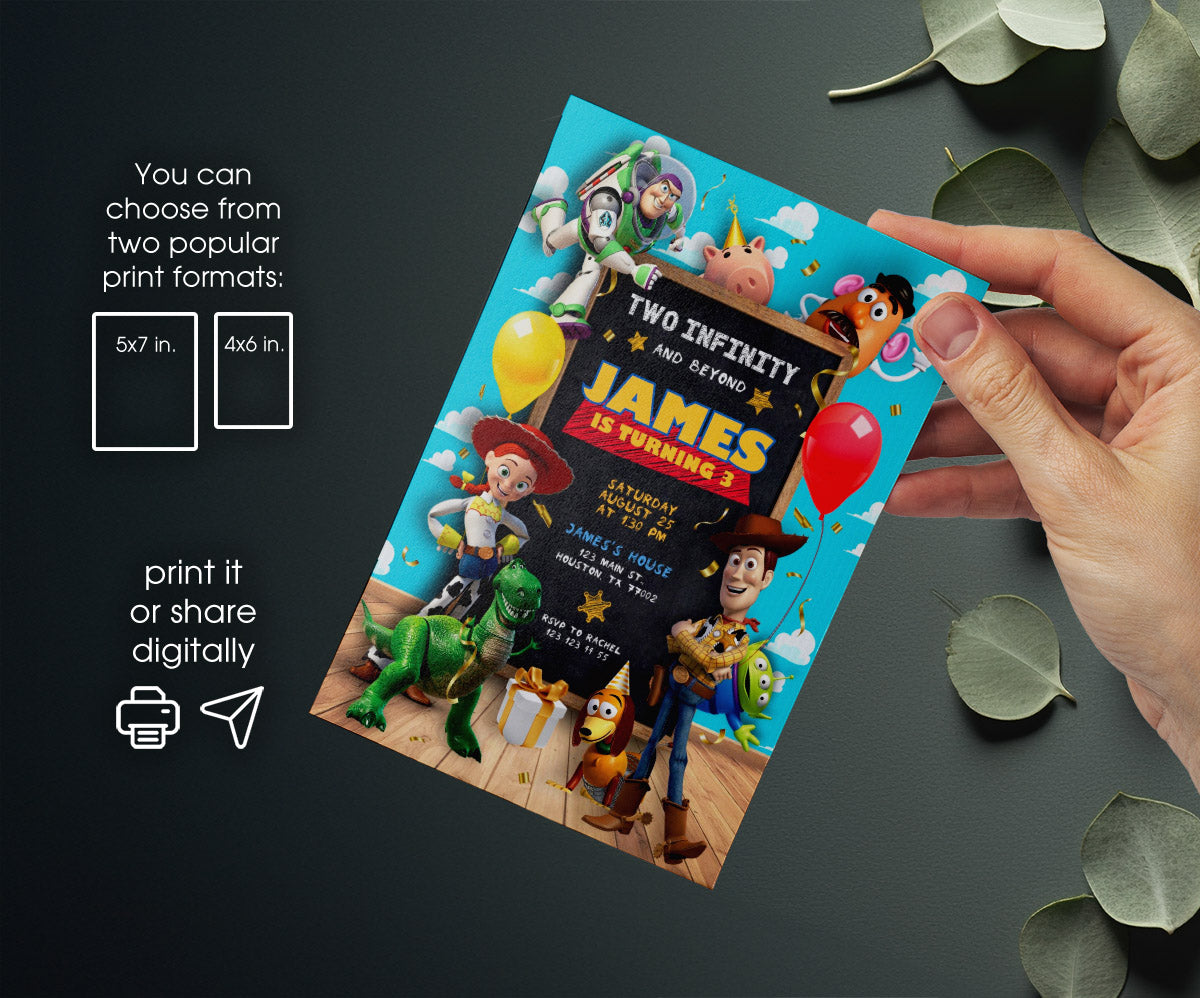 Toy Story Woody customizable invitation template | Share or Print | PE460