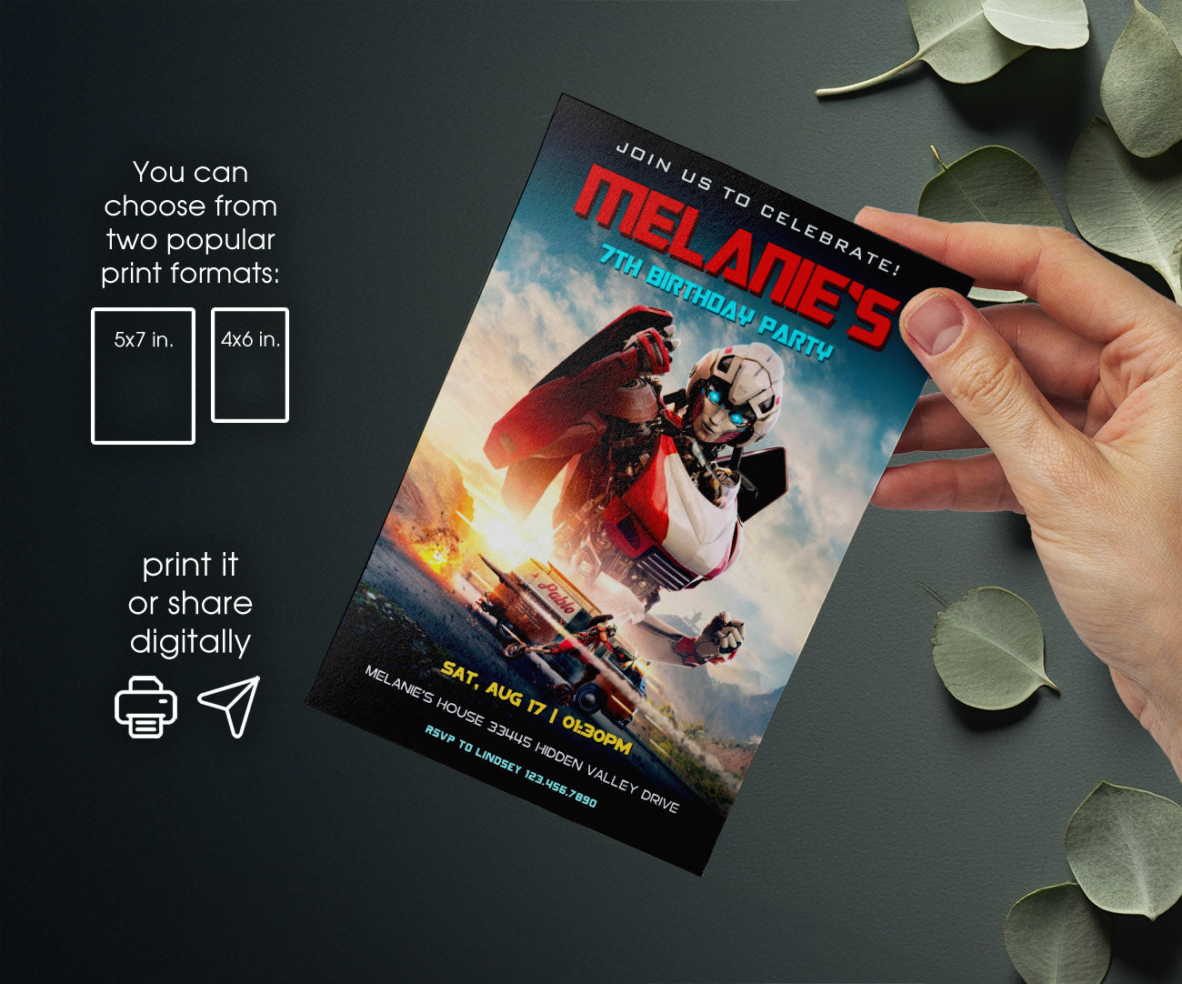 Transformers Rescue Bots customizable invitation template | Share or Print | boy | MV767