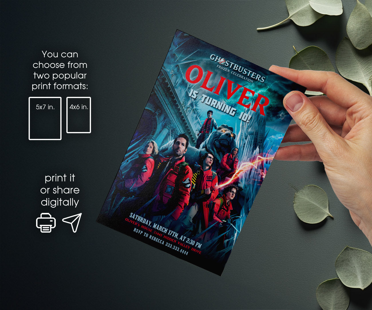 Ghostbusters customizable invitation template | Share or Print | VU127