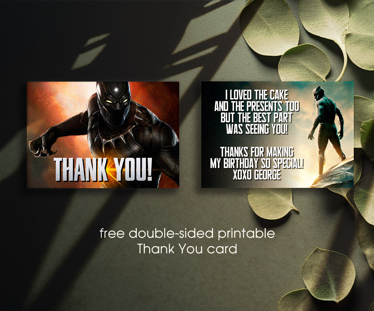 Black Panther Superhero Marvel customizable invitation template | Share or Print | boy | ZV053