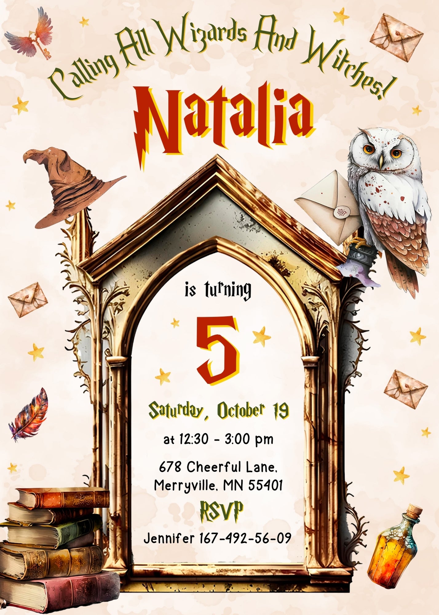 Harry Potter customizable invitation template | Share or Print | IO152