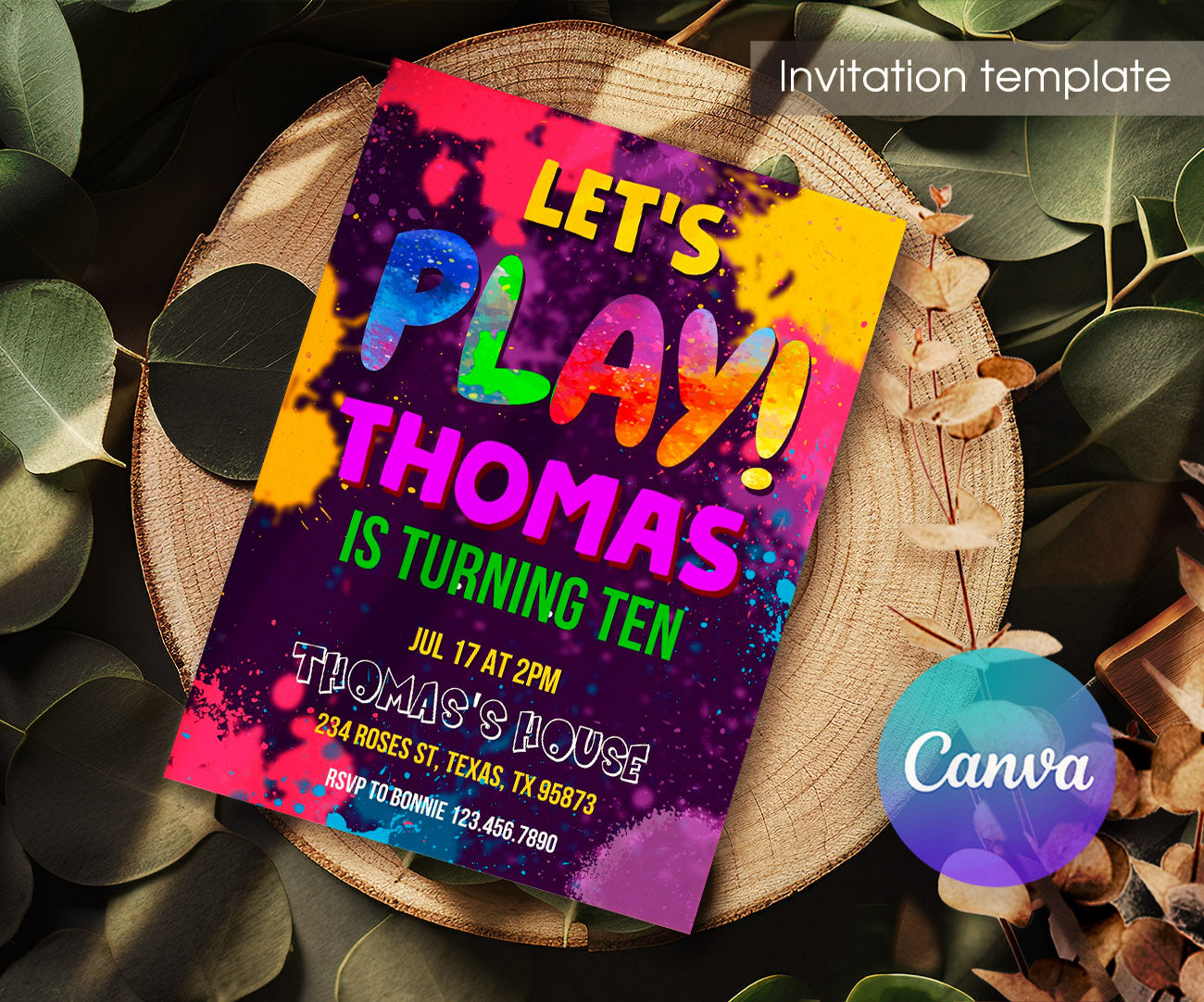Play Party Gamer customizable invitation template | Share or Print | MF778
