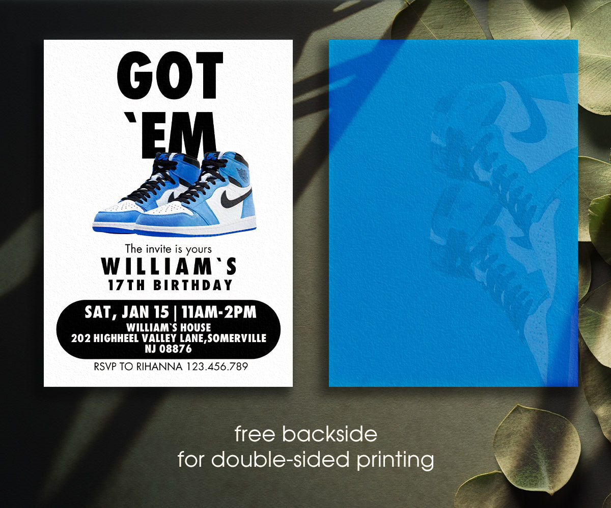 Sneaker Ball Air Jordan Nike customizable invitation template | Share or Print | CS307