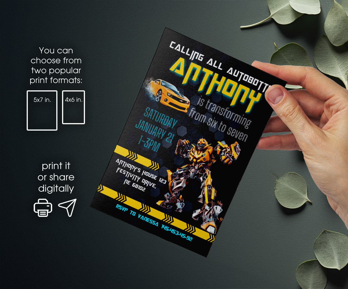 Transformers Rescue Bots customizable invitation template | Share or Print | boy | ZN939