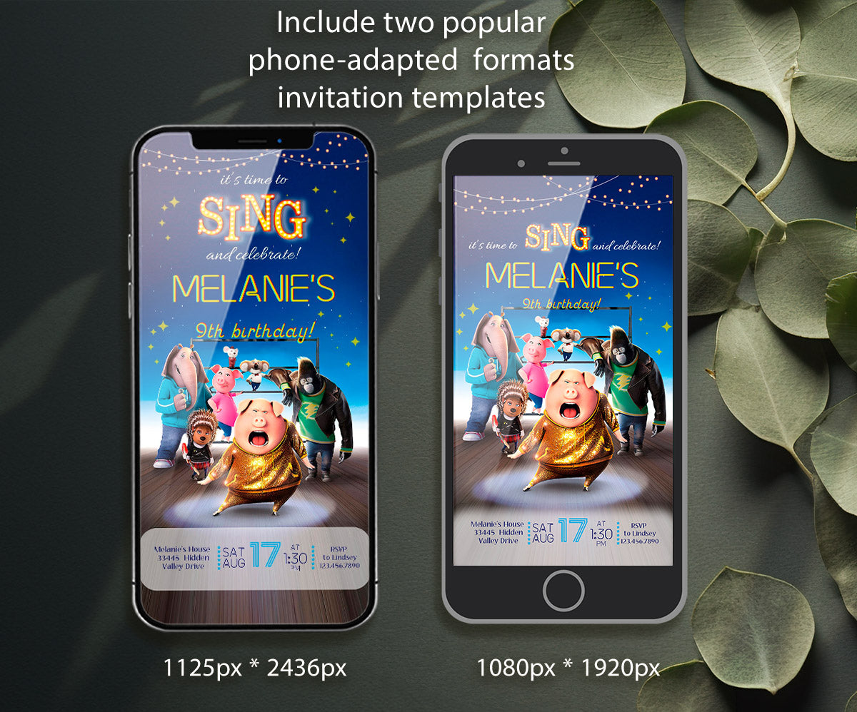 Sing Two Karaoke customizable invitation template | Share or Print | FF859