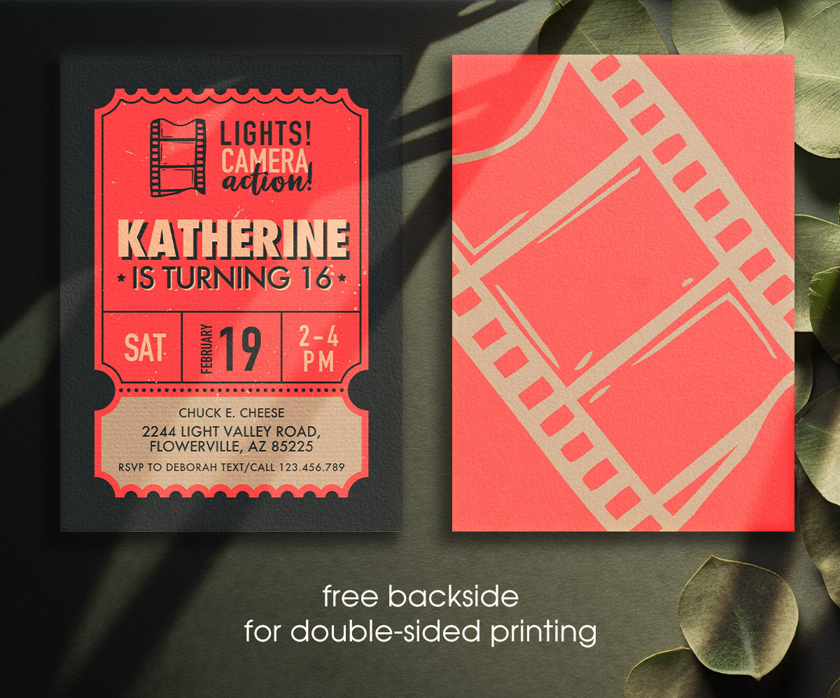 Hollywood Movie Party customizable invitation template | Share or Print | IN360