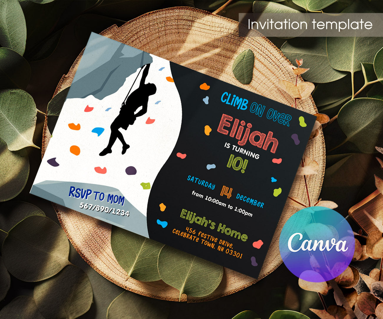 Rock Climbing customizable invitation template | Share or Print | IS852