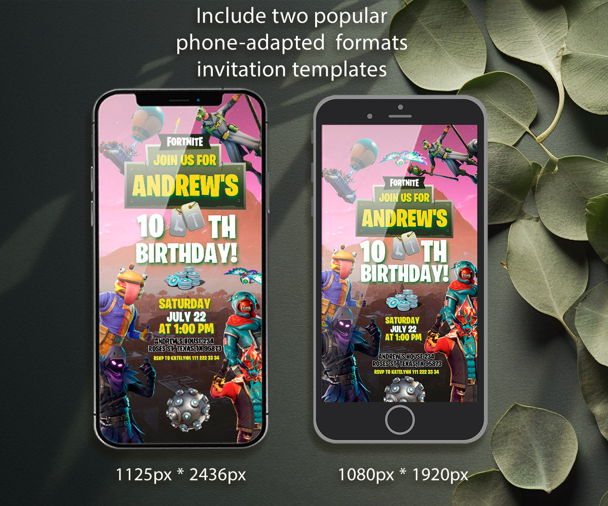 Fortnite Gamer customizable invitation template | Share or Print | boy | FL060