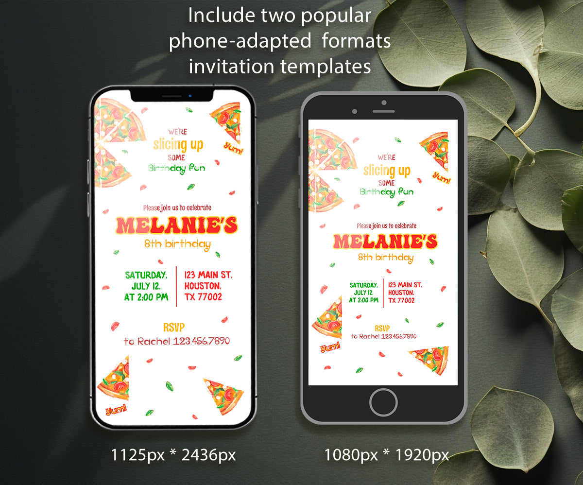 Pizza Party customizable invitation template | Share or Print | RH149