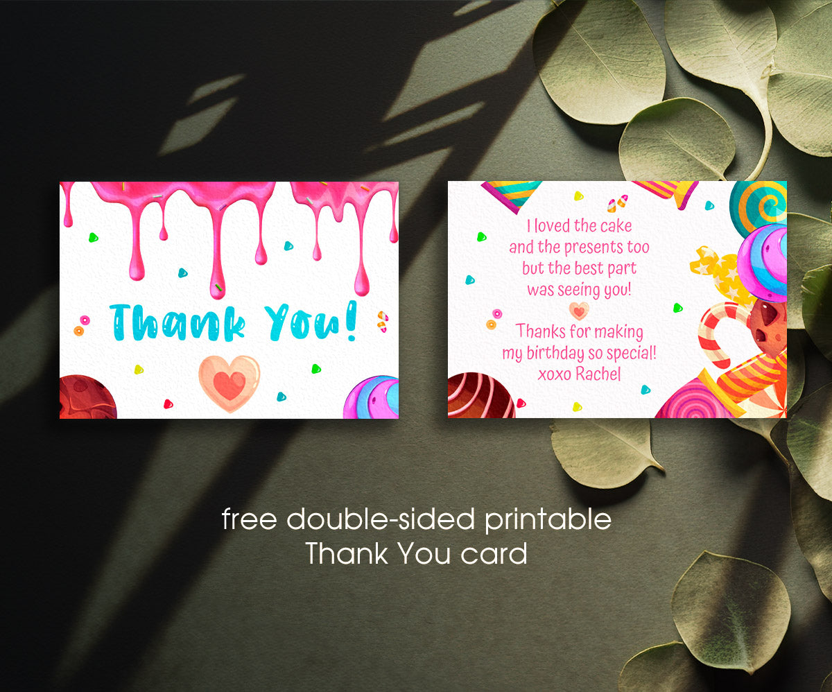Candy Land Lollipop customizable invitation template | Share or Print | girl | EI101