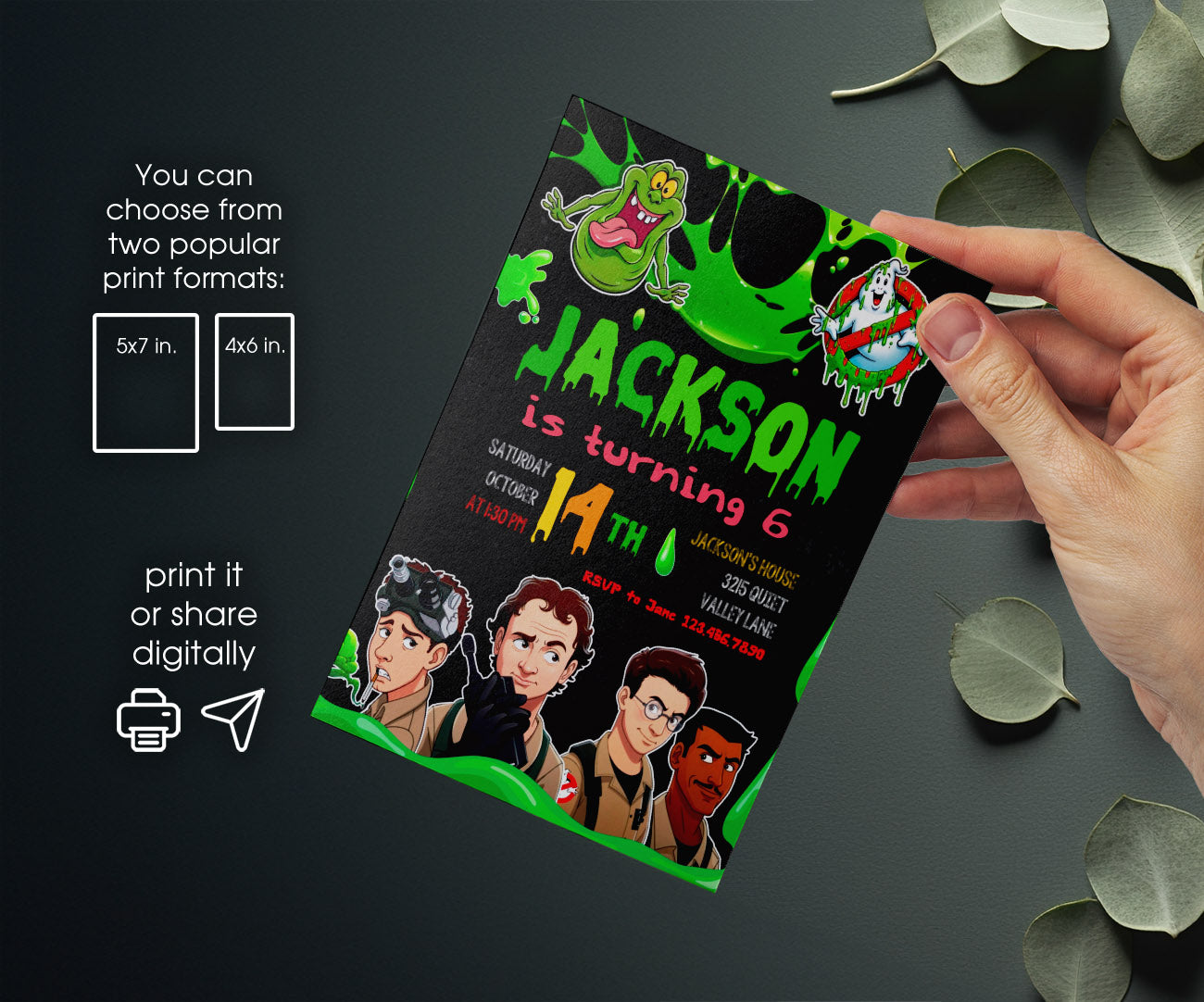 Ghostbusters customizable invitation template | Share or Print | OV844