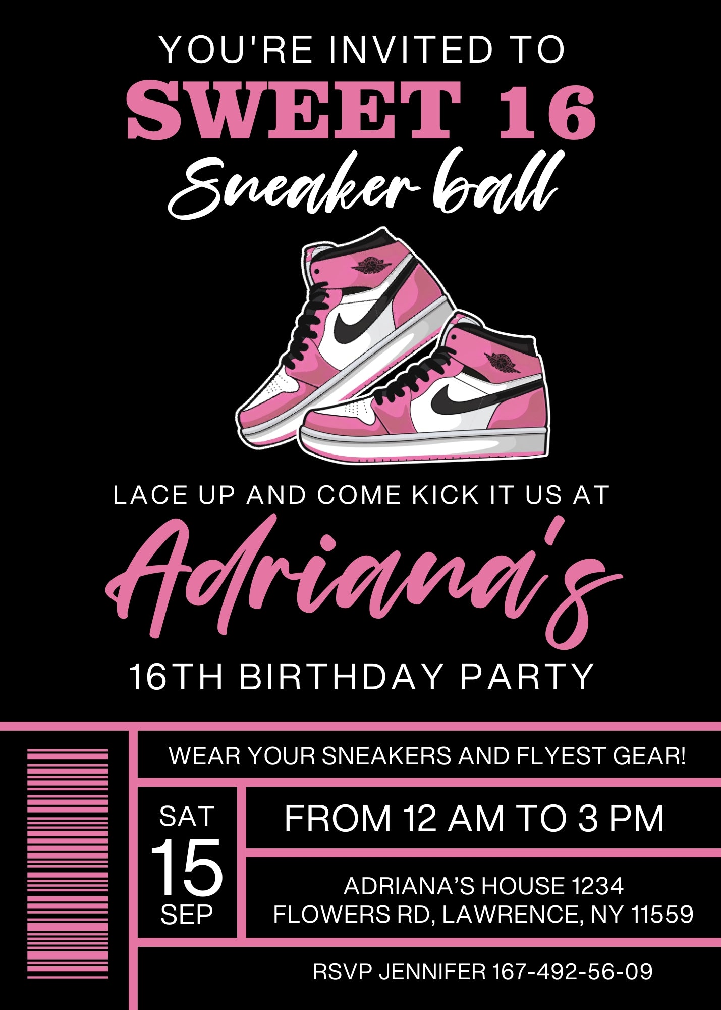 Sneaker Ball Air Jordan Nike customizable invitation template | Share or Print | MH256