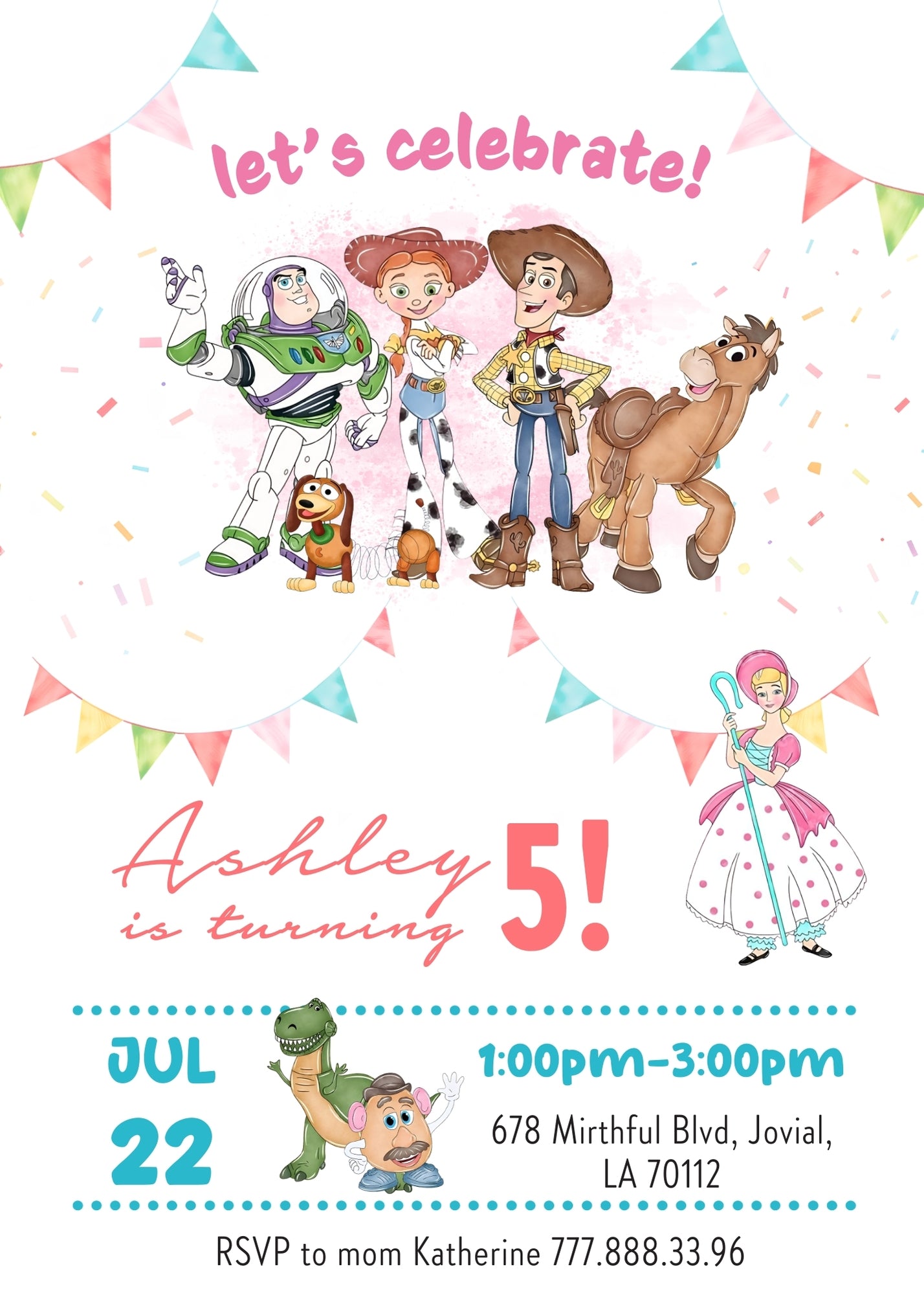 Toy Story Woody customizable invitation template | Share or Print | CD599
