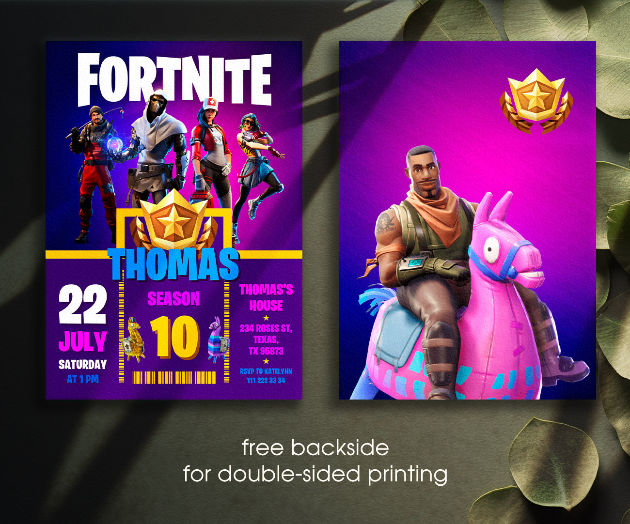 Fortnite Gamer customizable invitation template | Share or Print | boy | ZI273