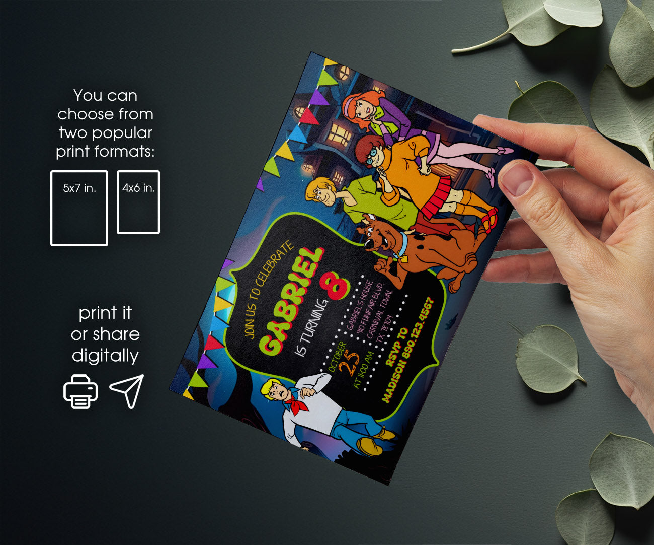 Scooby-Doo customizable invitation template | Share or Print | JL098