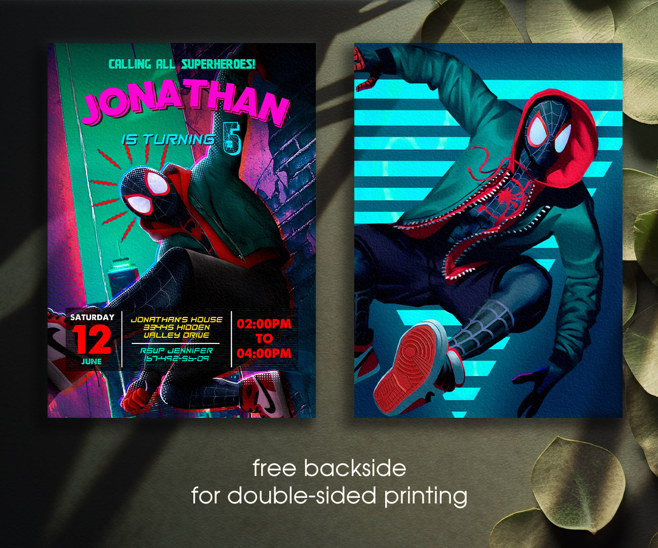 Spider Man Across the Spider-Verse customizable invitation template | Share or Print | boy | OU099