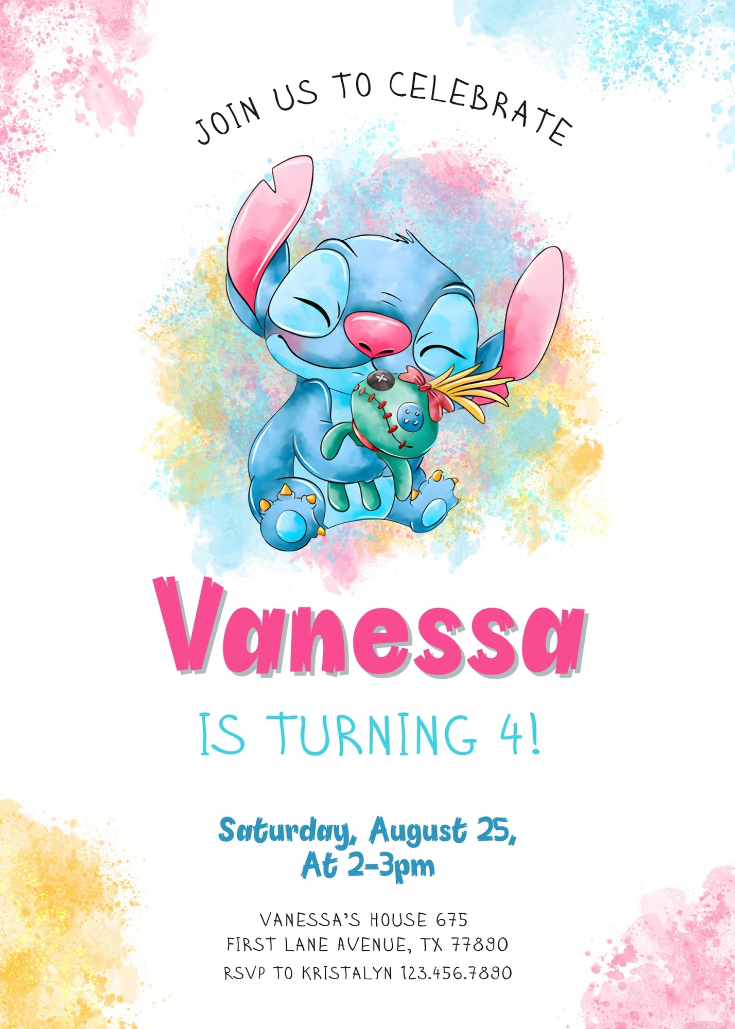 Lilo & Stitch Aloha customizable invitation template | Share or Print | YD278