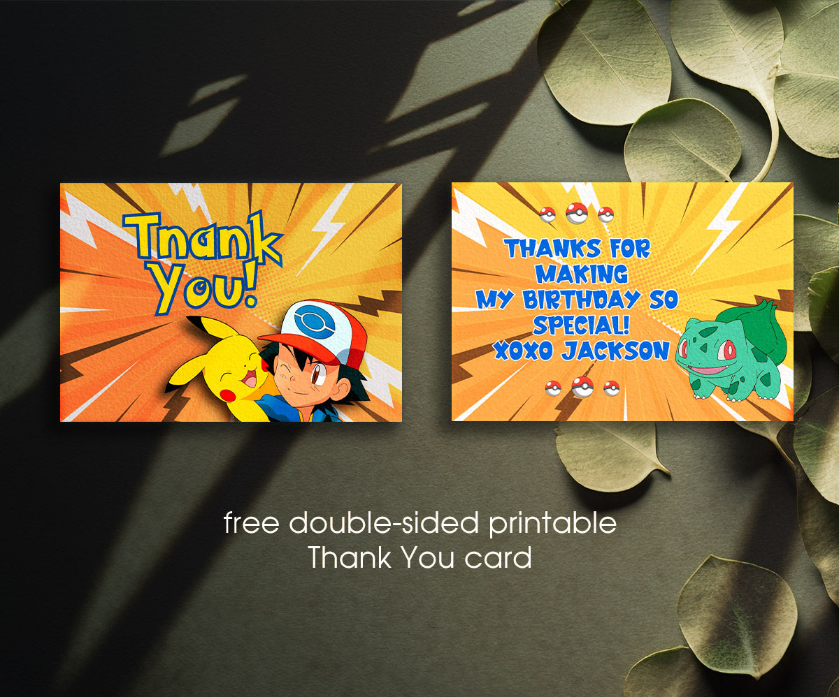 Pokemon Pikachu customizable invitation template | Share or Print | RB888
