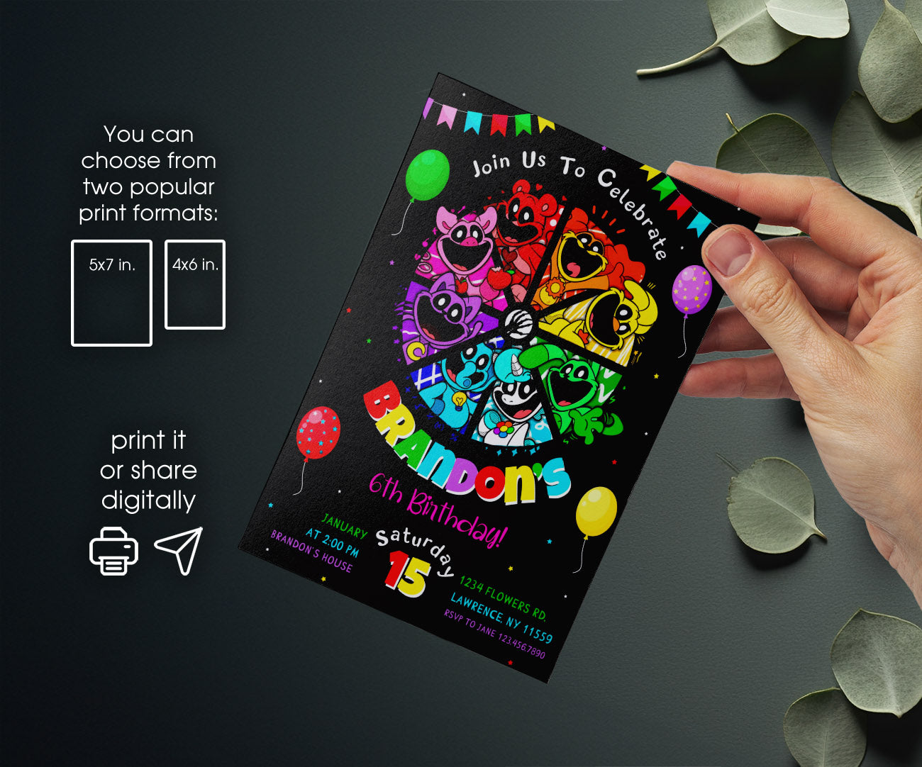 Smiling Critters customizable invitation template | Share or Print | PL710