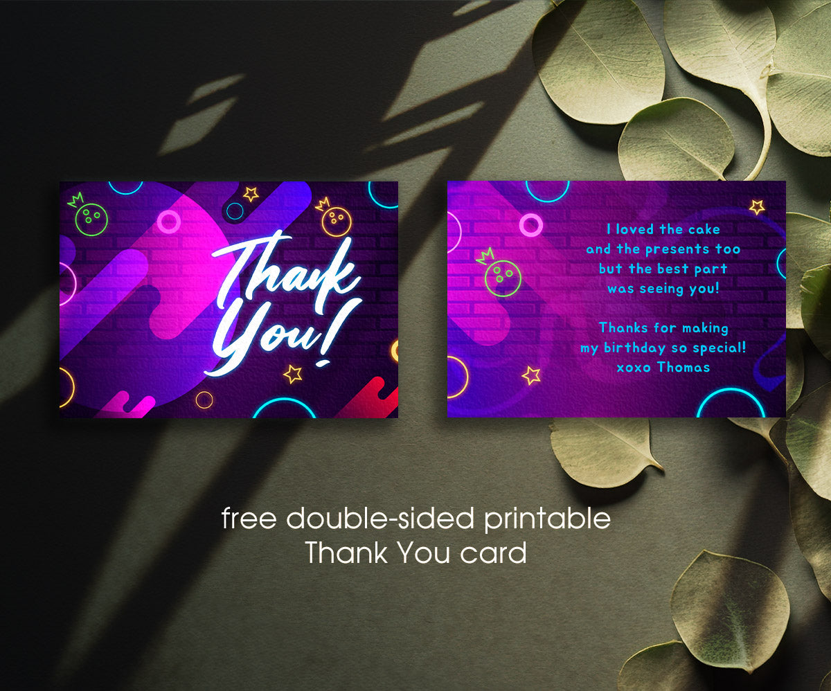 Bowling Strike Up customizable invitation template | Share or Print | DD958