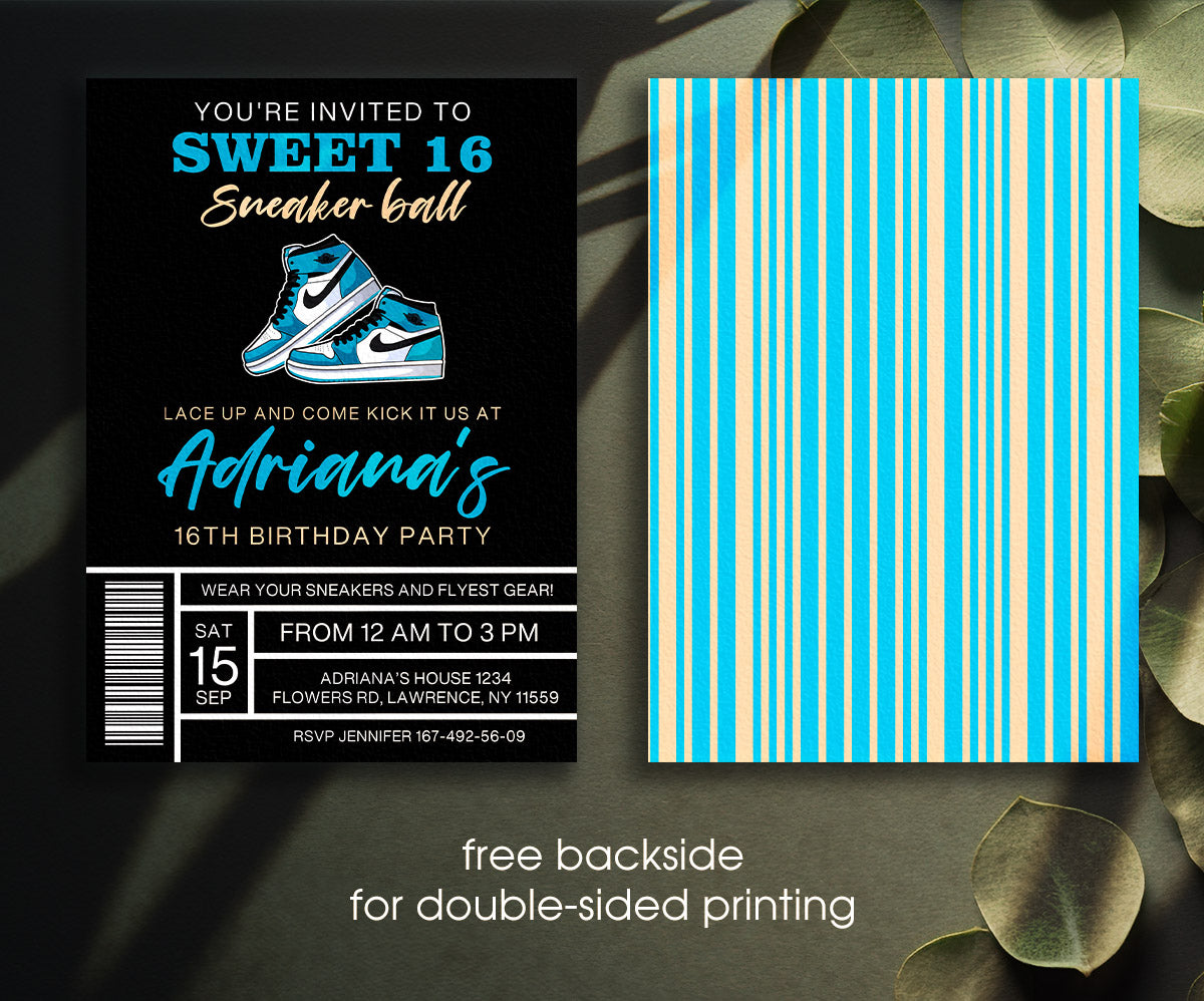 Sneaker Ball Air Jordan Nike customizable invitation template | Share or Print | XN331