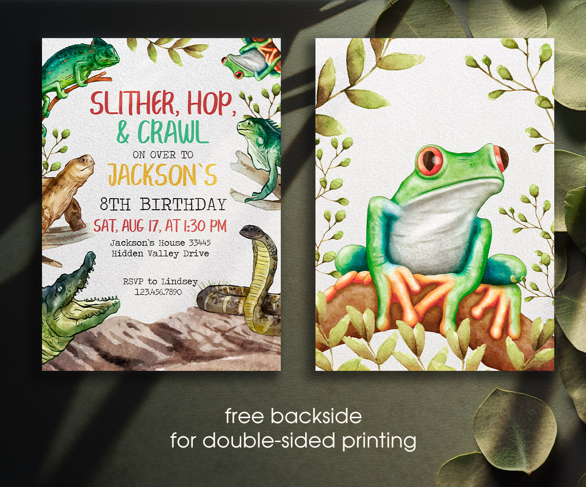 Reptile Lizard Snake customizable invitation template | Share or Print | VK904