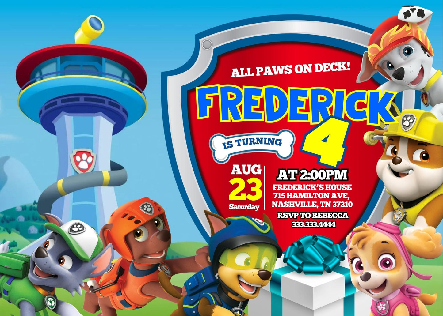 PAW Patrol customizable invitation template | Share or Print | JA685