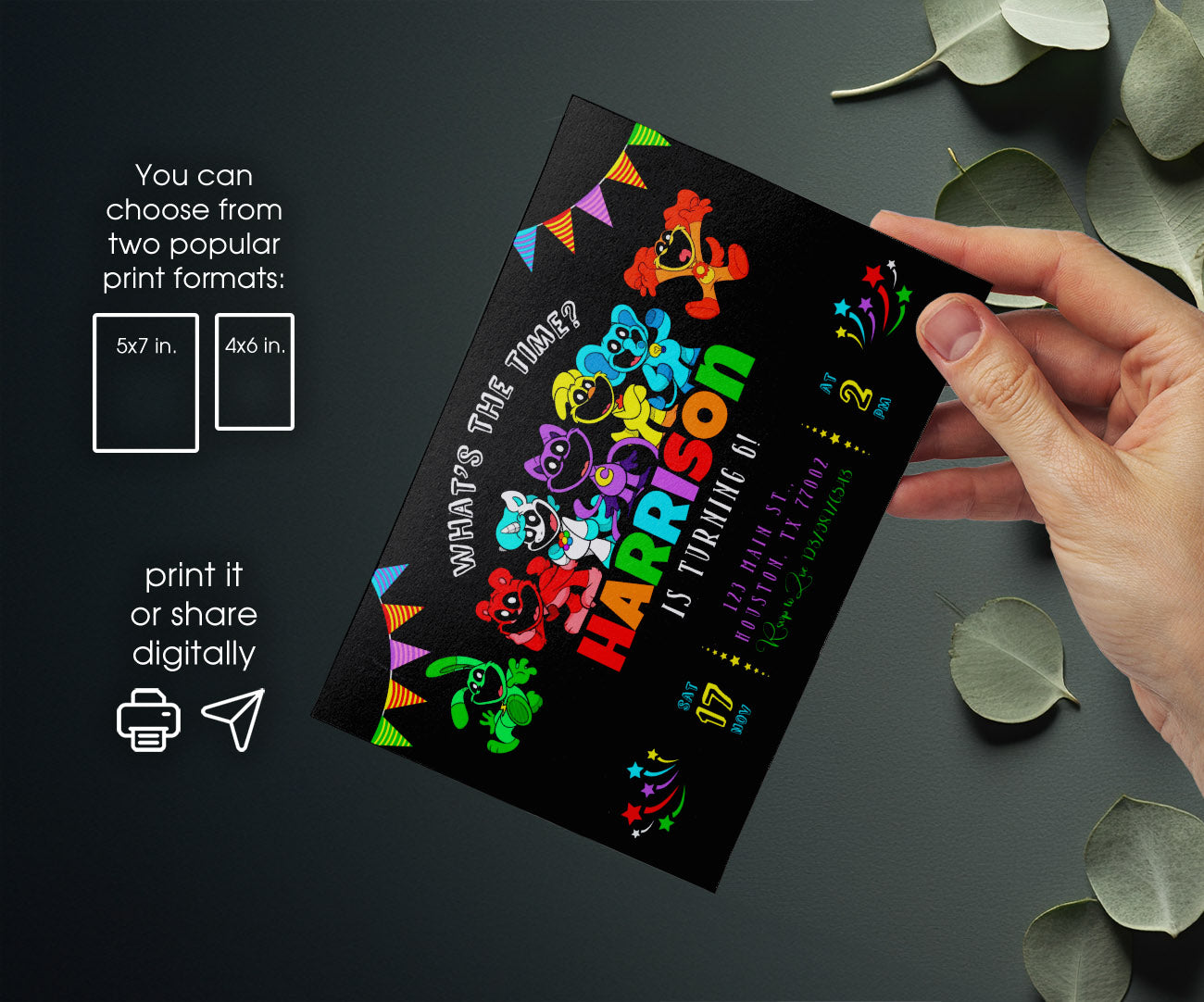 Smiling Critters customizable invitation template | Share or Print | UE703