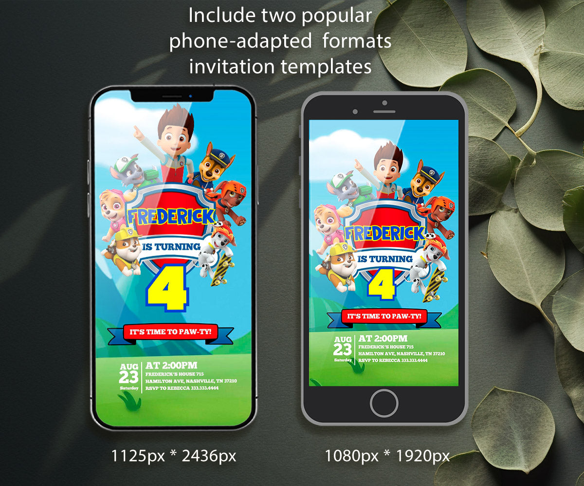 PAW Patrol customizable invitation template | Share or Print | OD305
