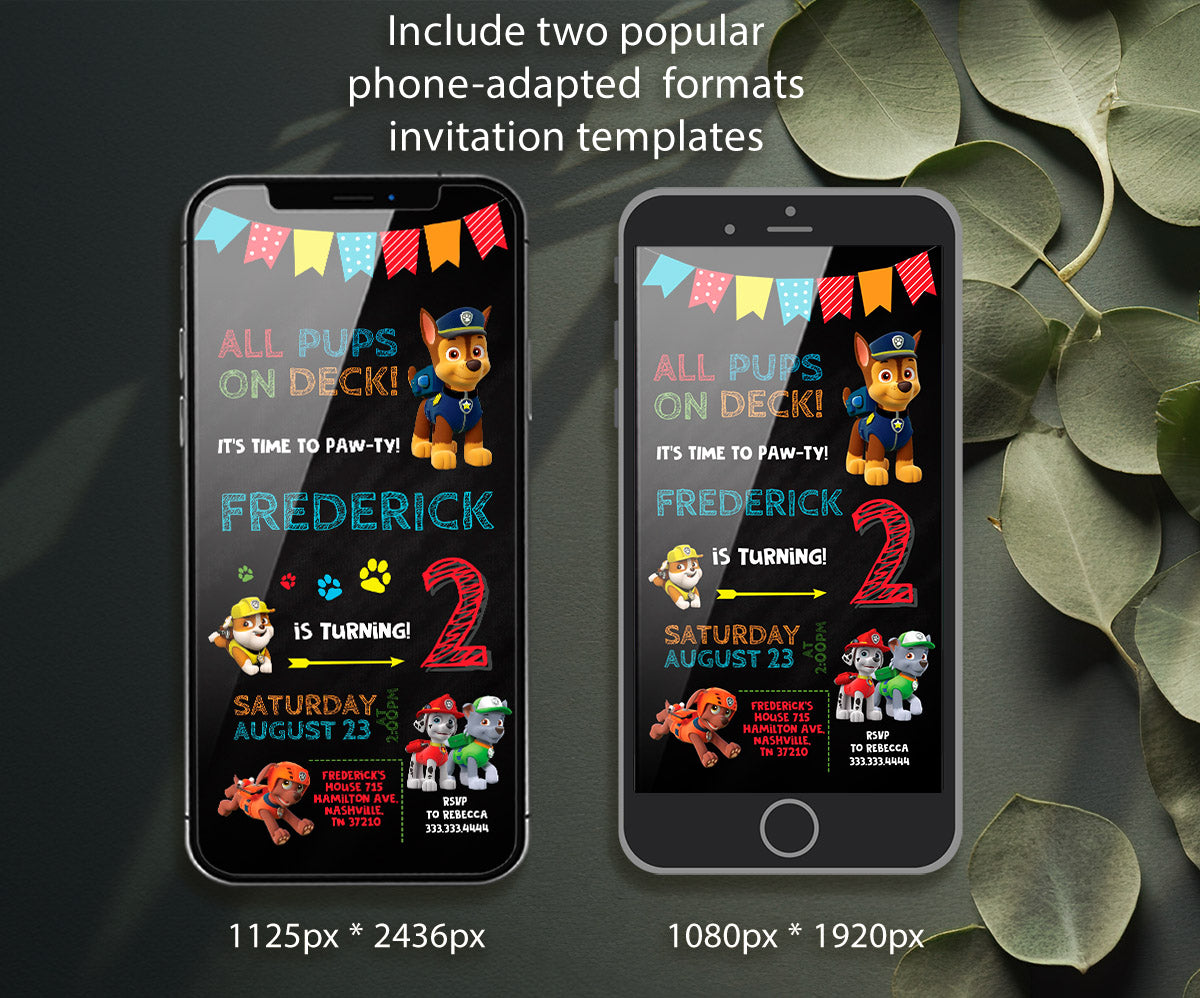 PAW Patrol customizable invitation template | Share or Print | TB608