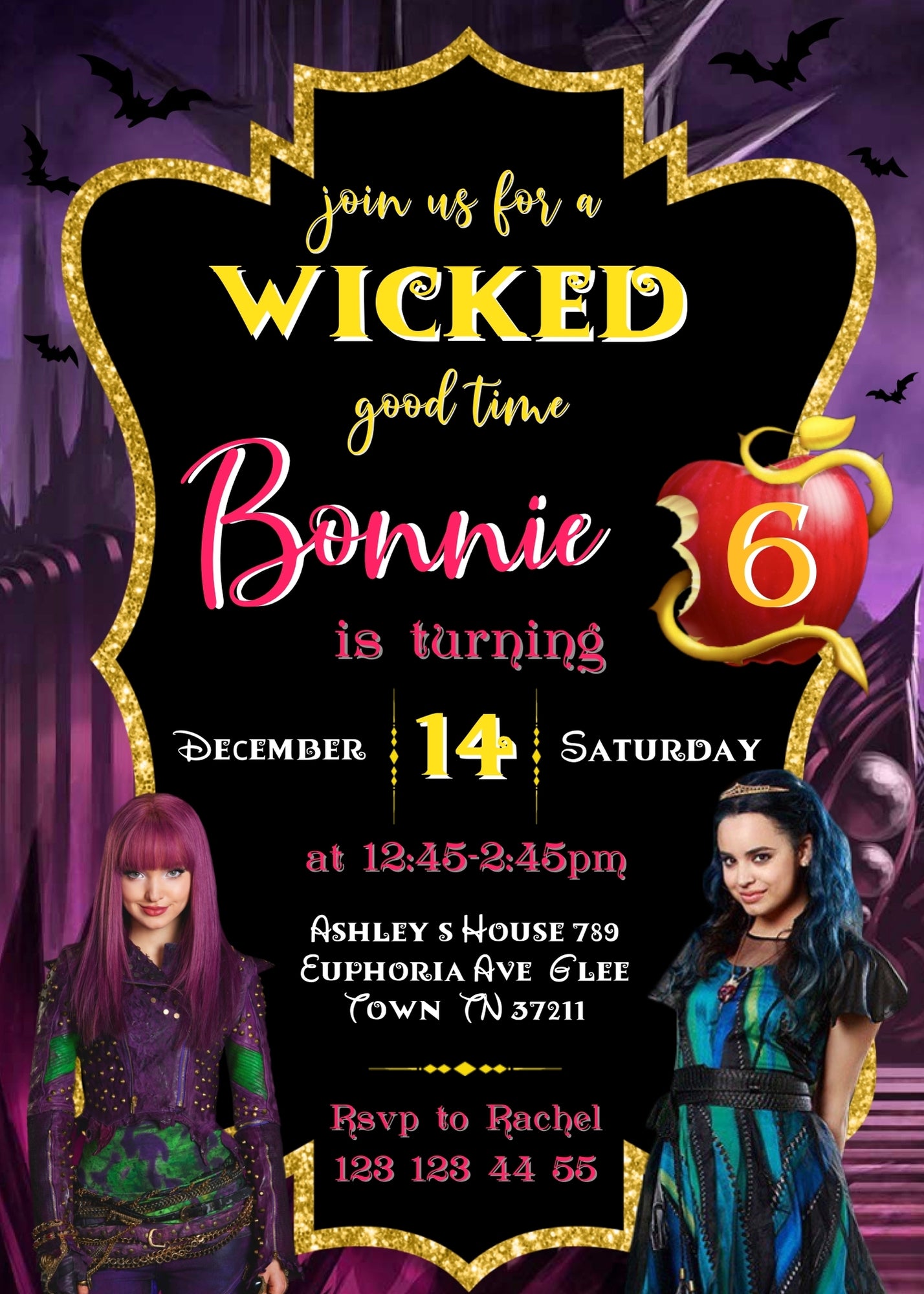 Descendants Disney customizable invitation template | Share or Print | YK851