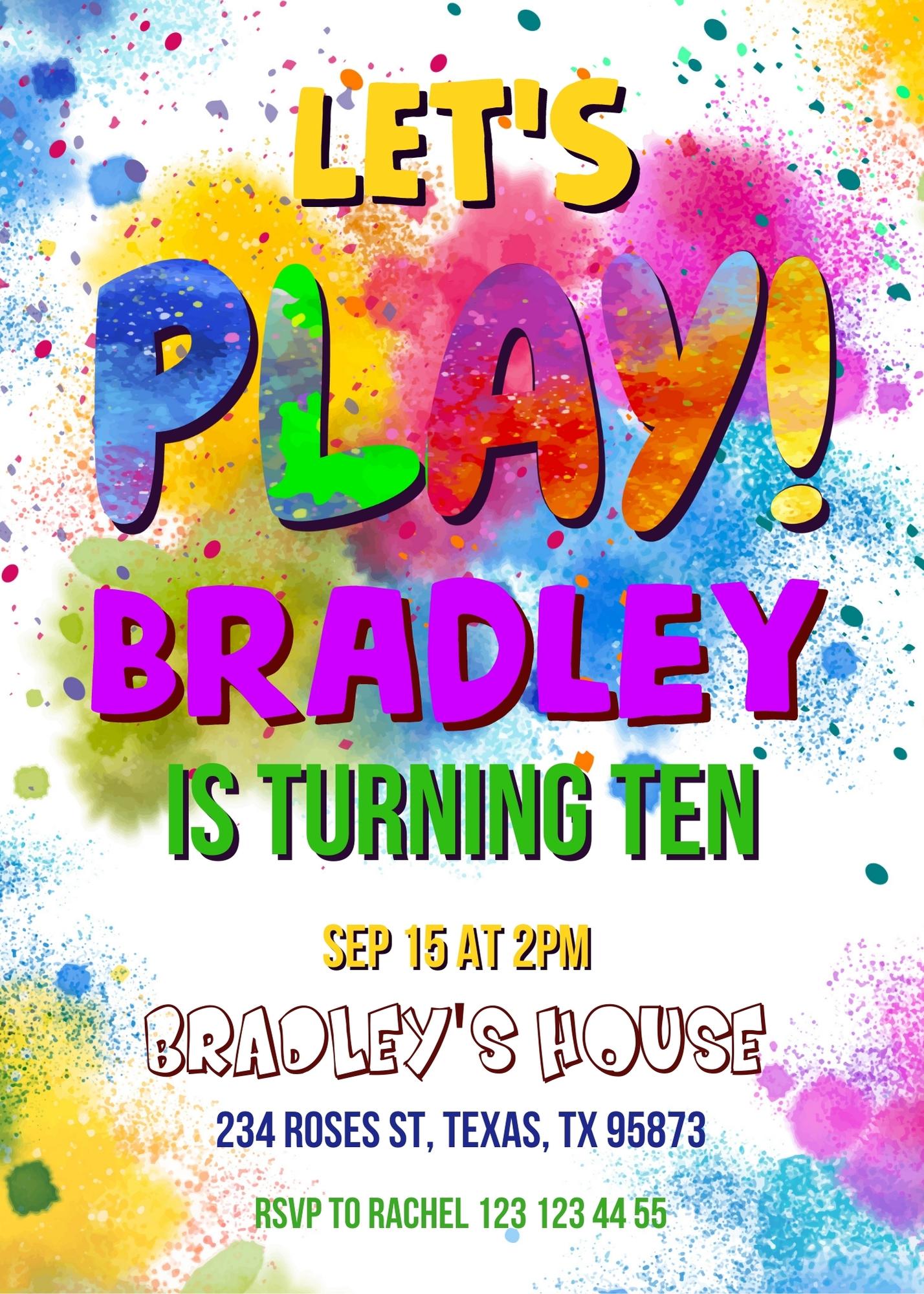 Play Party Gamer customizable invitation template | Share or Print | HO852