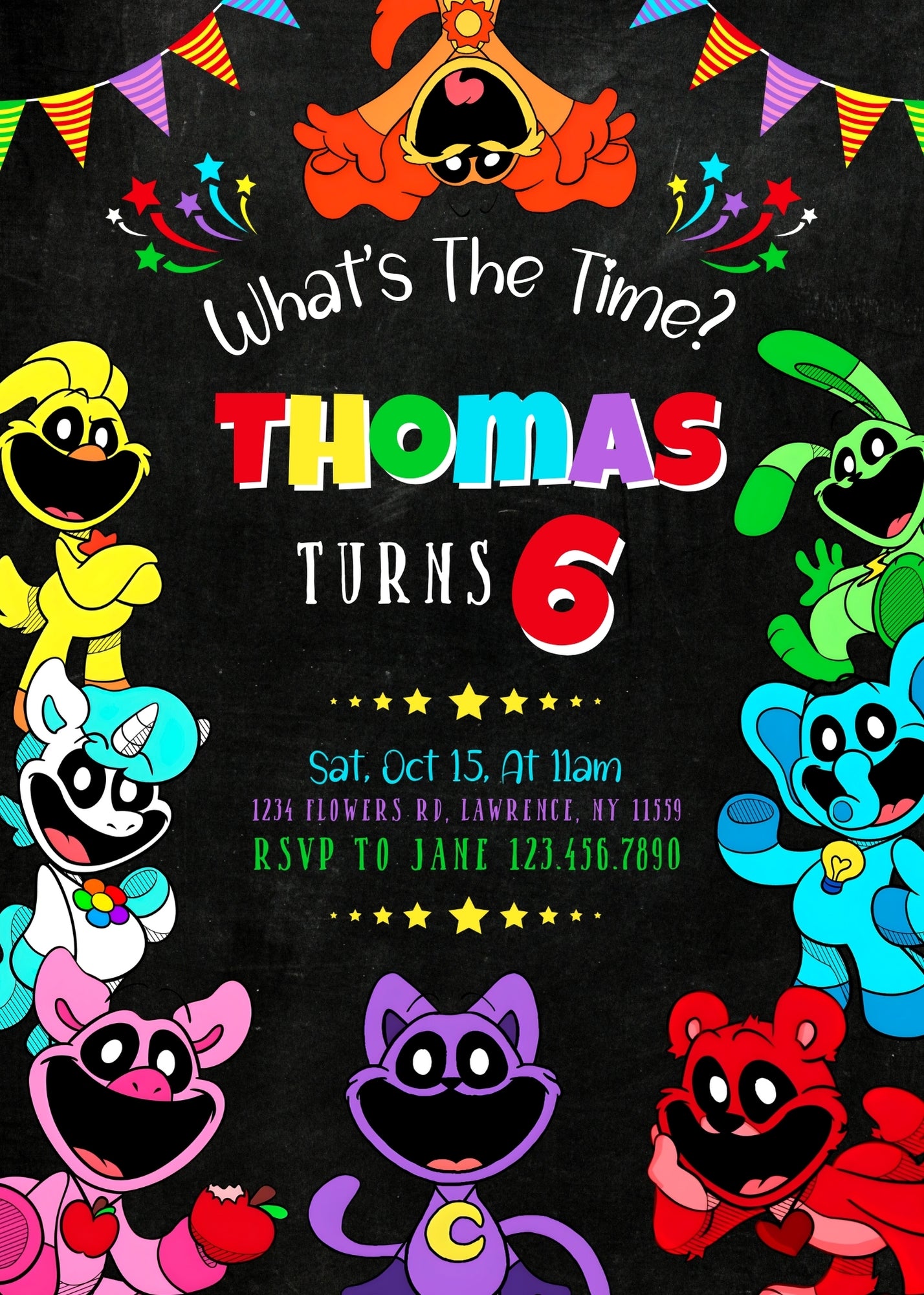 Smiling Critters customizable invitation template | Share or Print | NR180